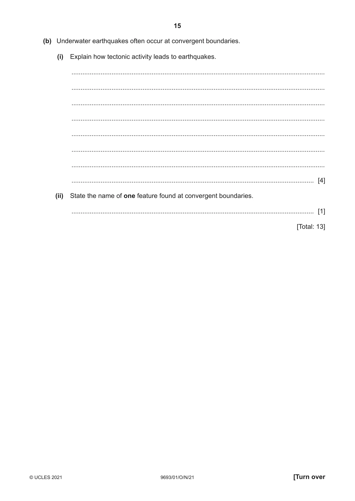 Cambridge A Level Marine Science 9693 2021 Oct/Nov Paper 1 · Variant 0 question paper, page 15 of 20