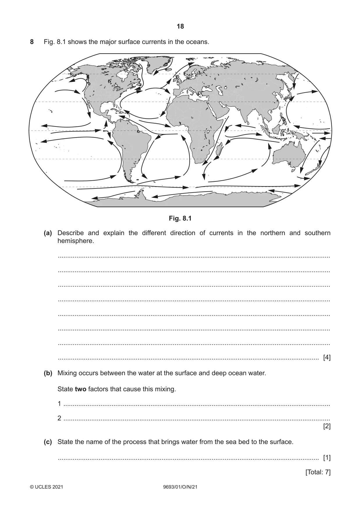 Cambridge A Level Marine Science 9693 2021 Oct/Nov Paper 1 · Variant 0 question paper, page 18 of 20