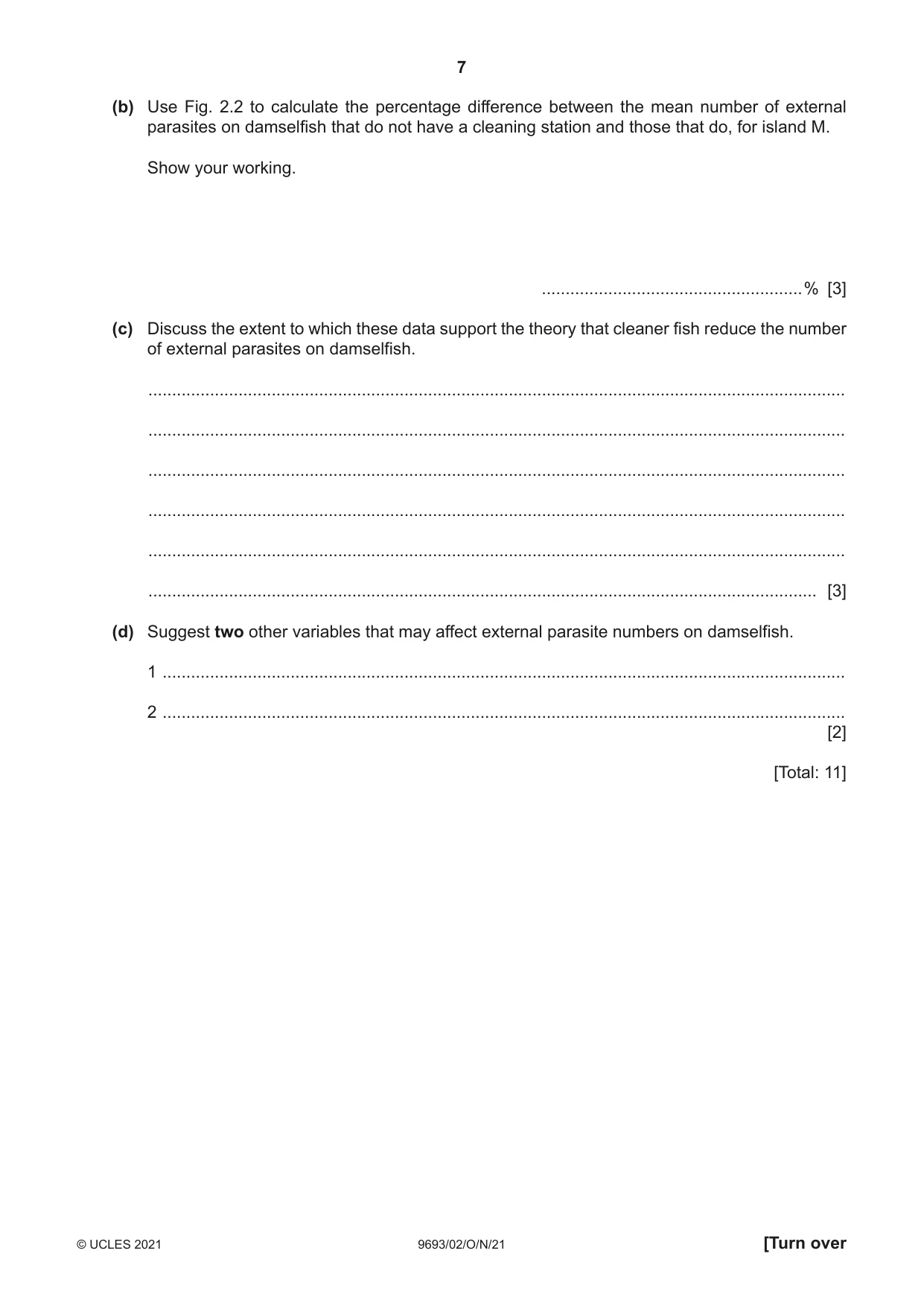 Cambridge A Level Marine Science 9693 2021 Oct/Nov Paper 2 · Variant 0 question paper, page 7 of 12