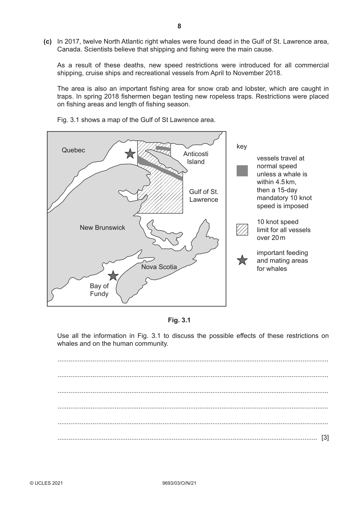 Cambridge A Level Marine Science 9693 2021 Oct/Nov Paper 3 · Variant 0 question paper, page 8 of 20