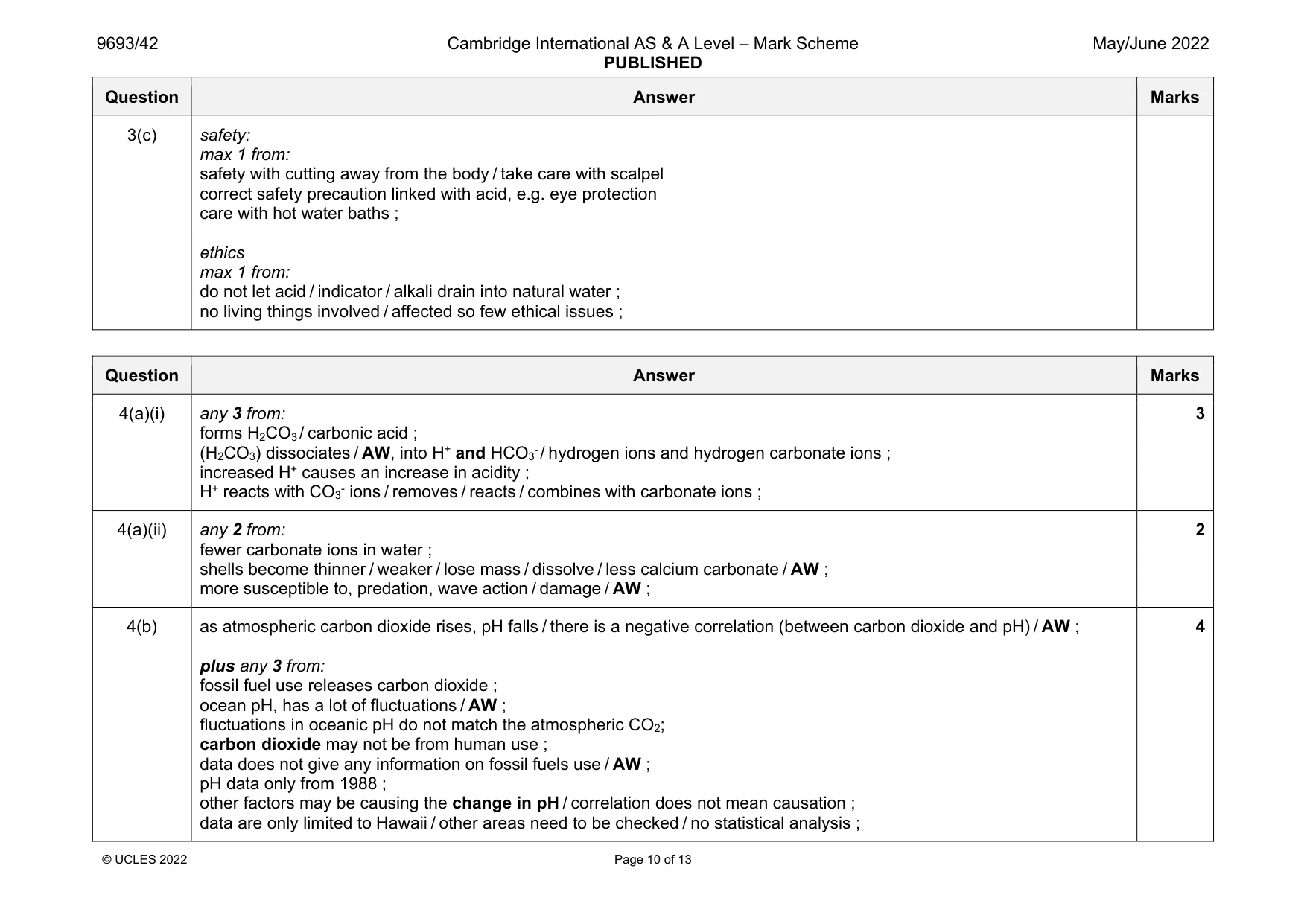 Mark scheme, page 10 of 13