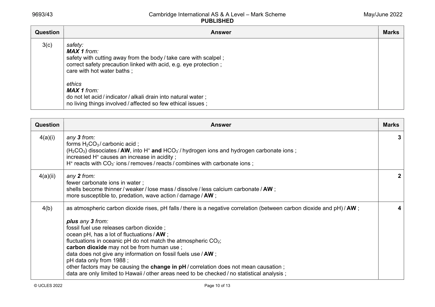 Mark scheme, page 10 of 13