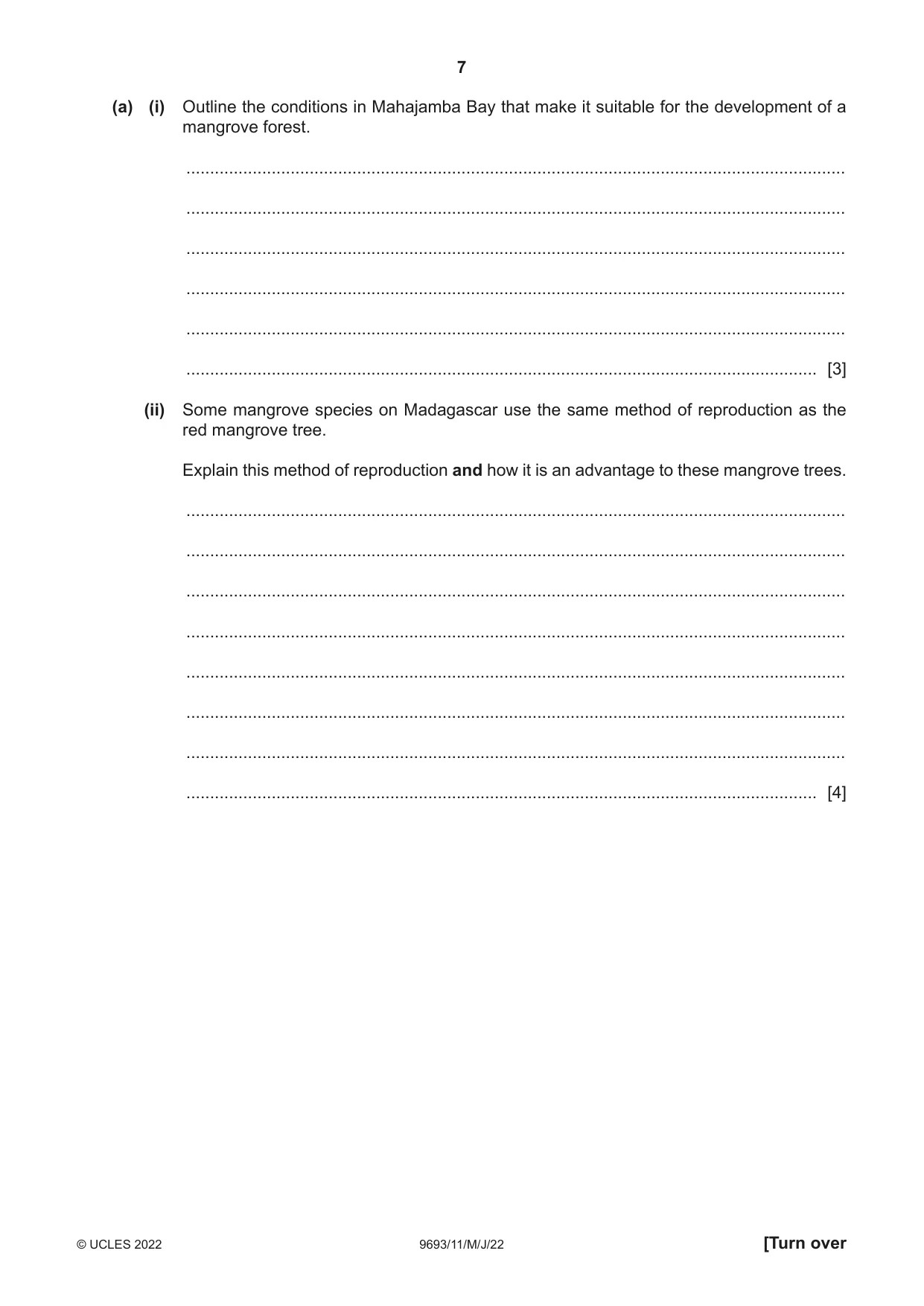 Cambridge A Level Marine Science 9693 2022 May/June Paper 1 · Variant 1 question paper, page 7 of 16