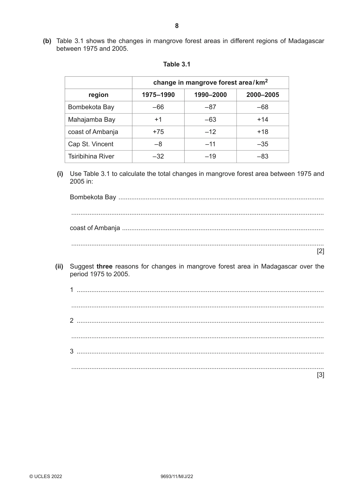 Cambridge A Level Marine Science 9693 2022 May/June Paper 1 · Variant 1 question paper, page 8 of 16