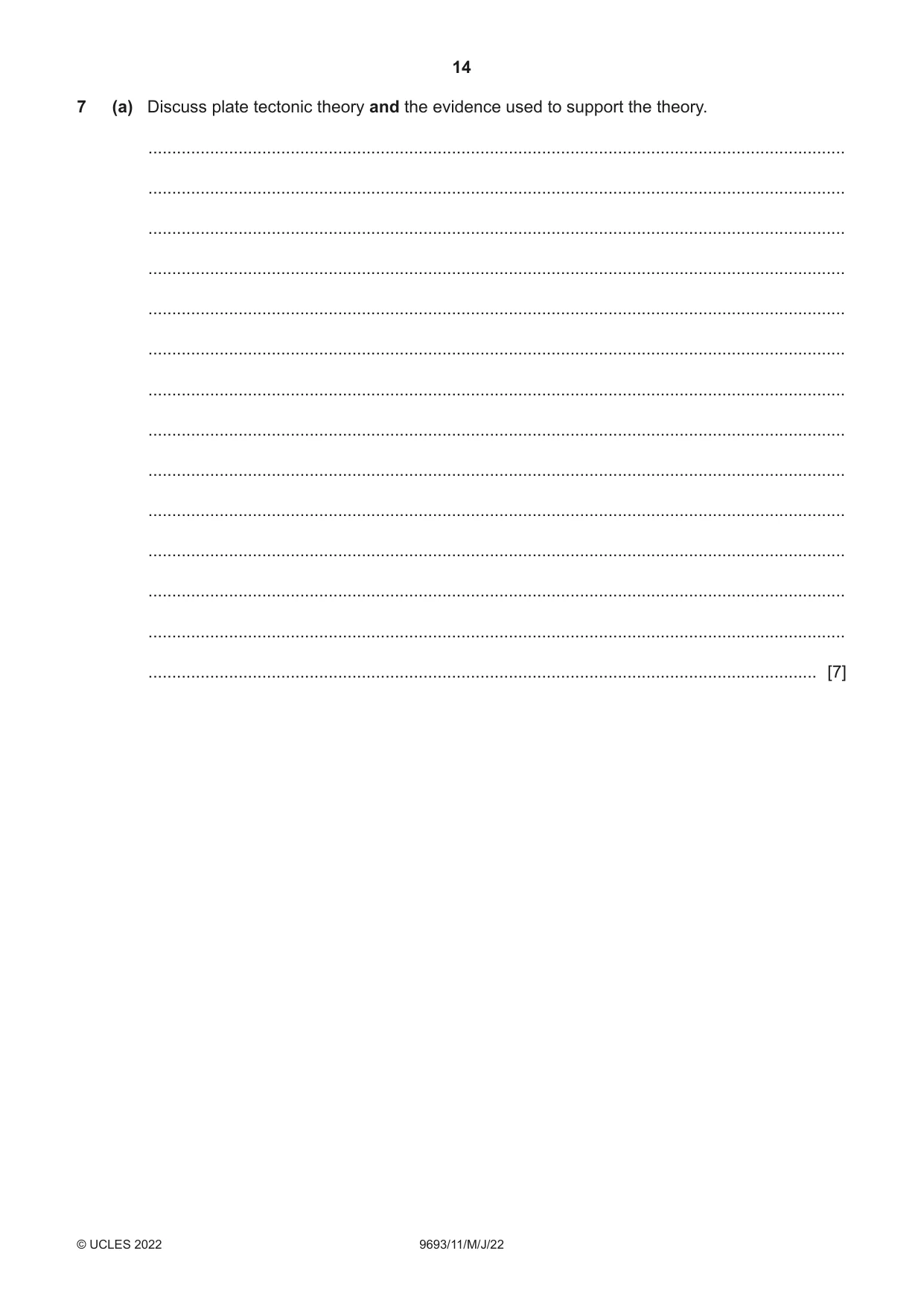Cambridge A Level Marine Science 9693 2022 May/June Paper 1 · Variant 1 question paper, page 14 of 16