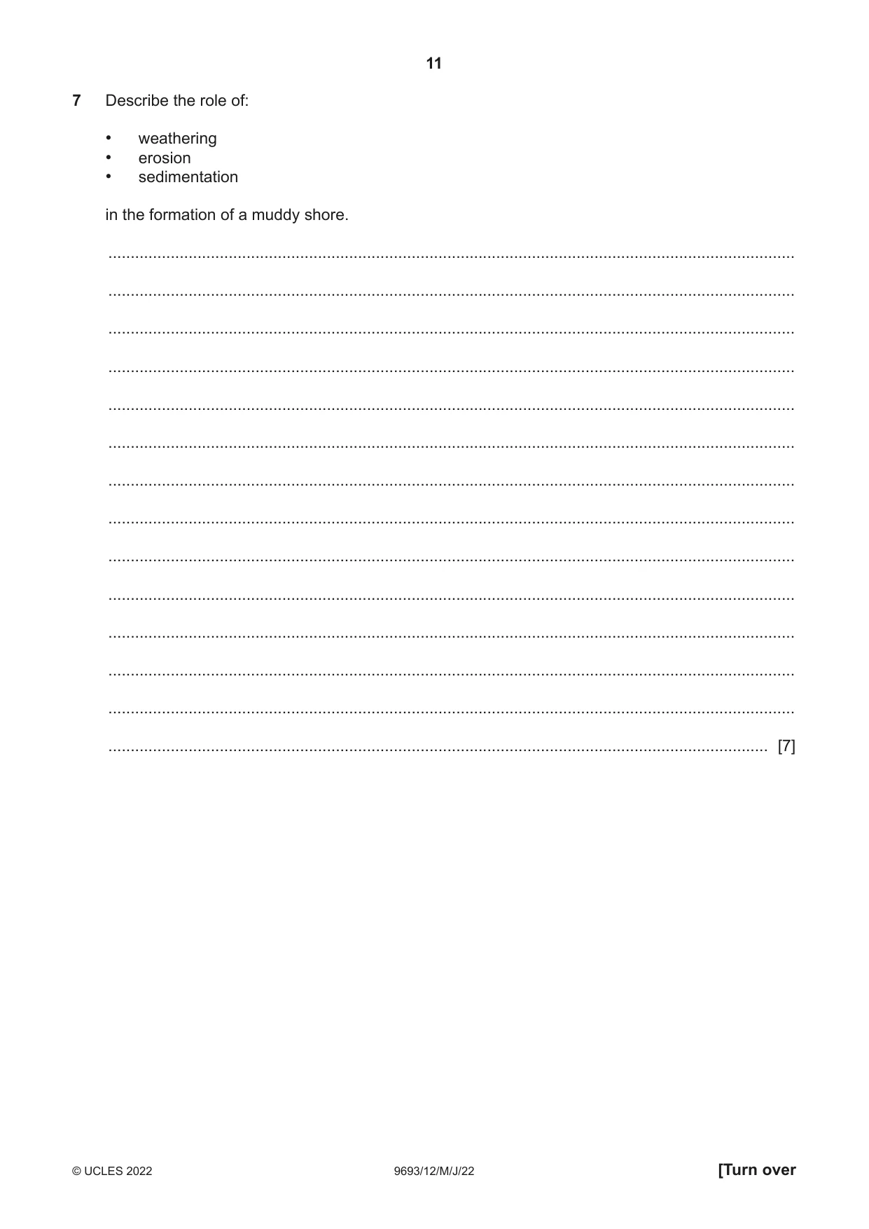 Cambridge A Level Marine Science 9693 2022 May/June Paper 1 · Variant 2 question paper, page 11 of 12