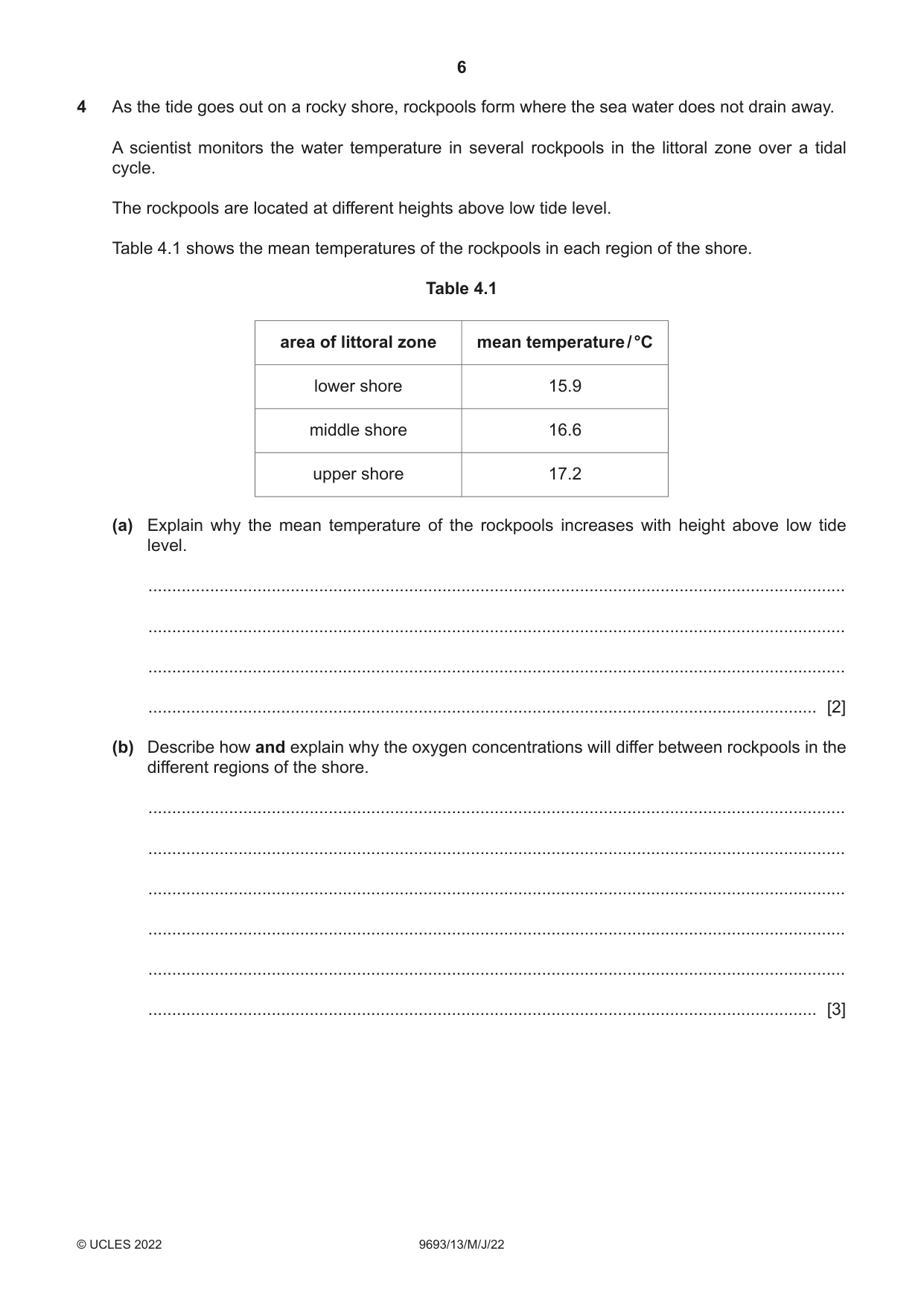 Cambridge A Level Marine Science 9693 2022 May/June Paper 1 · Variant 3 question paper, page 6 of 12