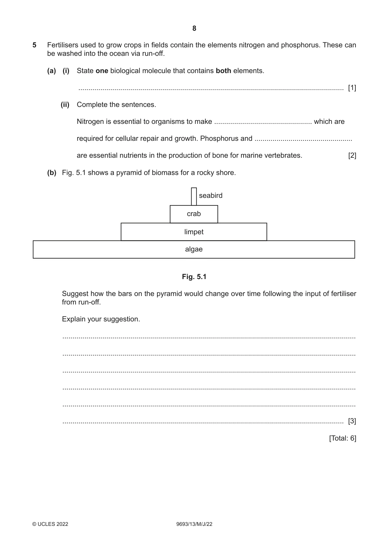 Cambridge A Level Marine Science 9693 2022 May/June Paper 1 · Variant 3 question paper, page 8 of 12