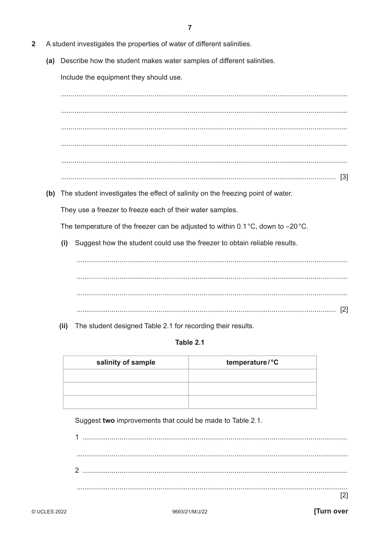 Cambridge A Level Marine Science 9693 2022 May/June Paper 2 · Variant 1 question paper, page 7 of 24