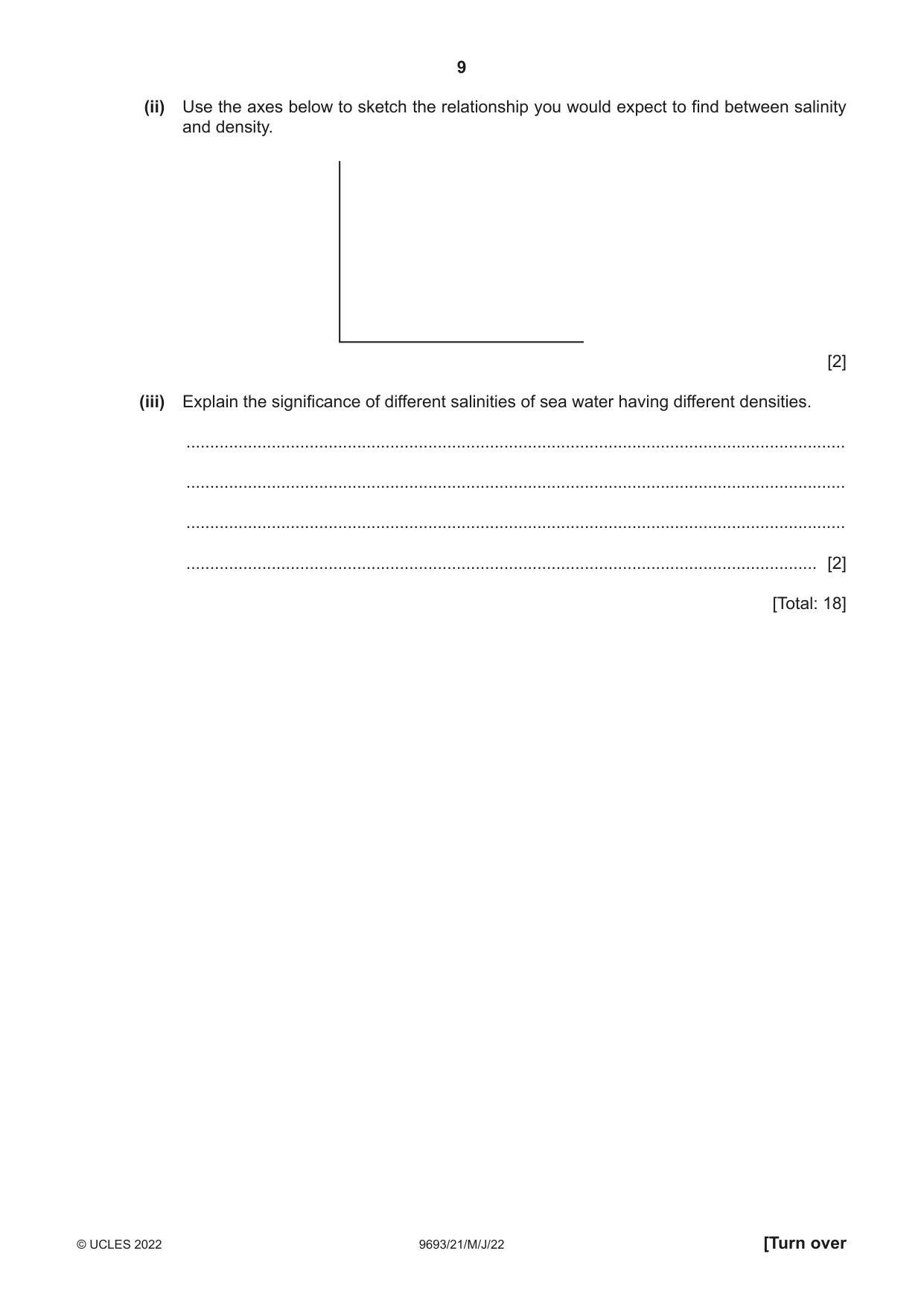 Cambridge A Level Marine Science 9693 2022 May/June Paper 2 · Variant 1 question paper, page 9 of 24