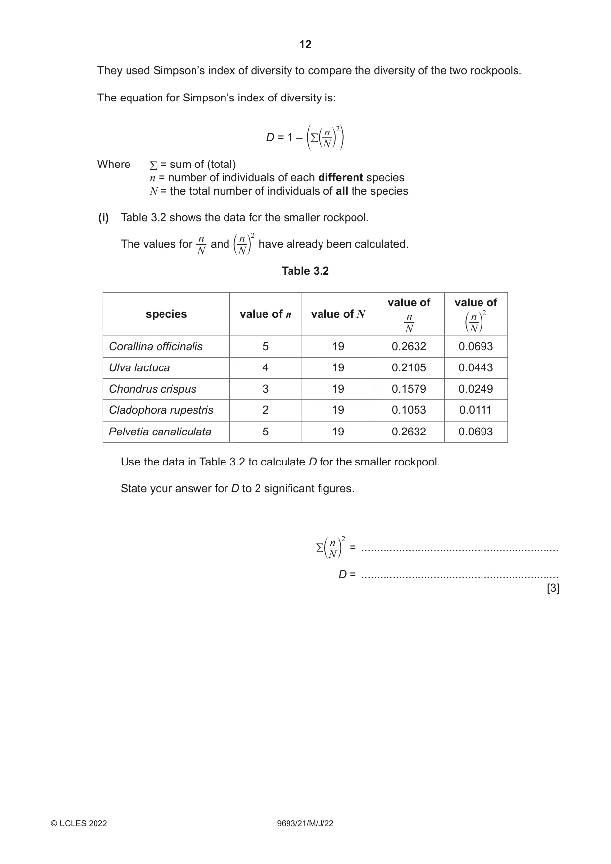 Cambridge A Level Marine Science 9693 2022 May/June Paper 2 · Variant 1 question paper, page 12 of 24