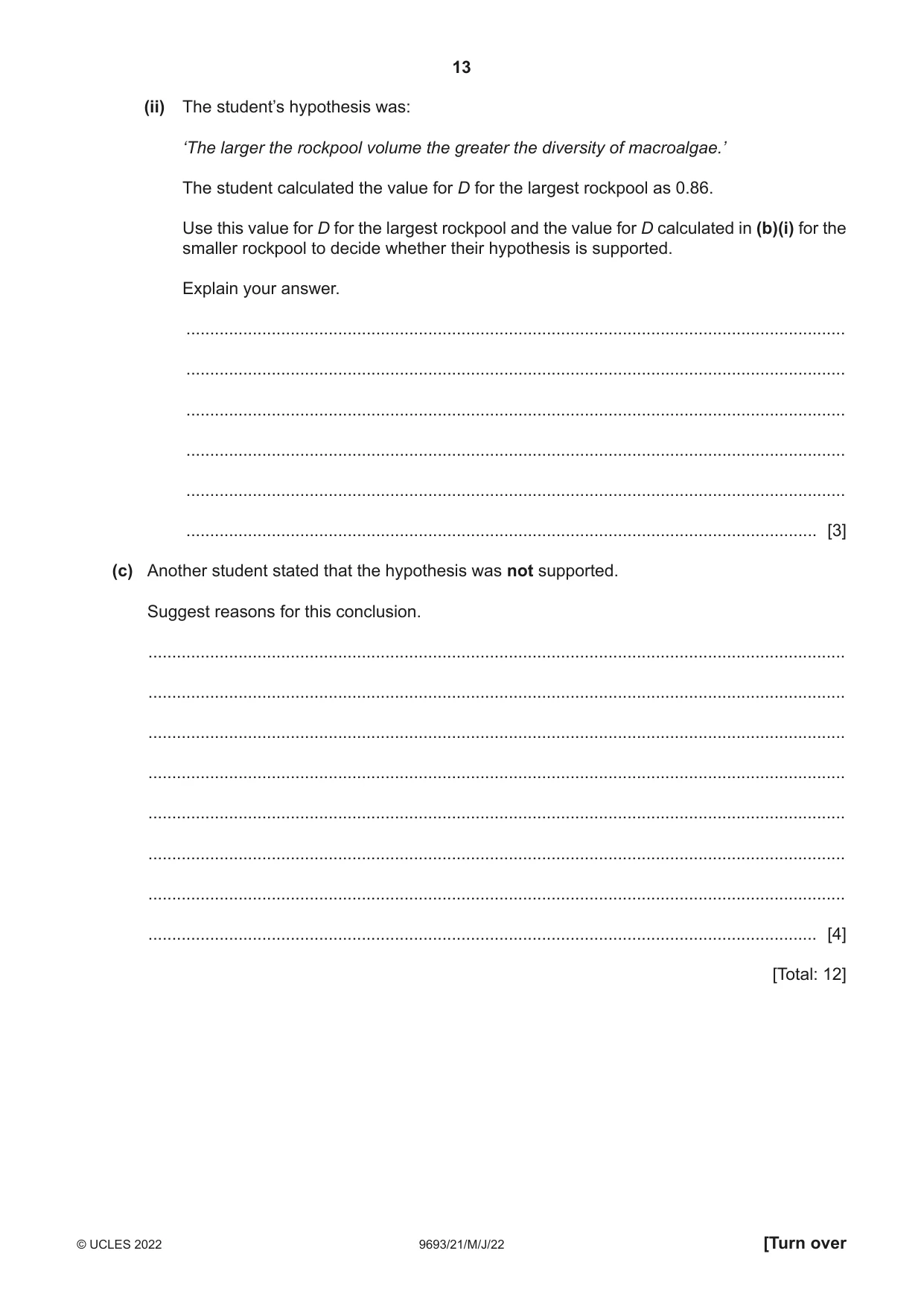Cambridge A Level Marine Science 9693 2022 May/June Paper 2 · Variant 1 question paper, page 13 of 24
