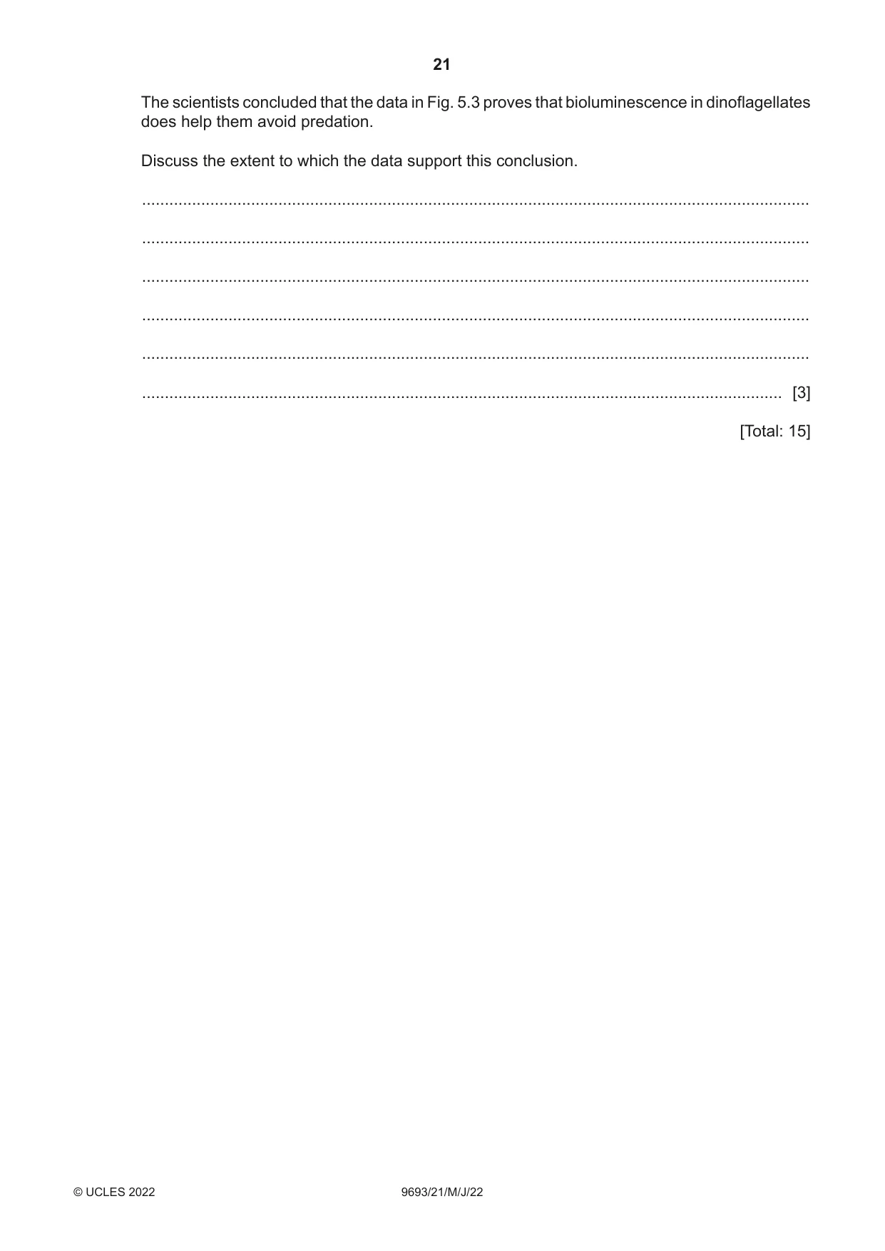 Cambridge A Level Marine Science 9693 2022 May/June Paper 2 · Variant 1 question paper, page 21 of 24
