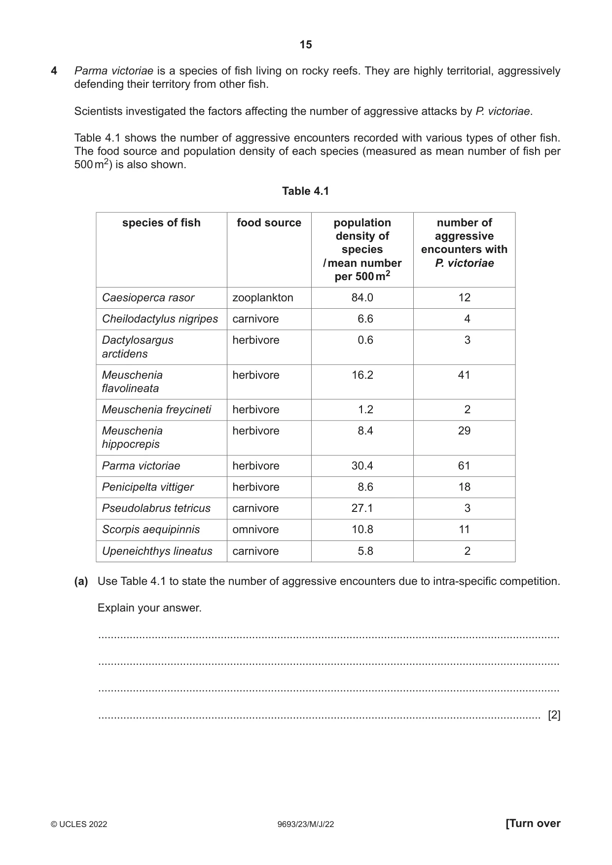 Cambridge A Level Marine Science 9693 2022 May/June Paper 2 · Variant 3 question paper, page 15 of 24