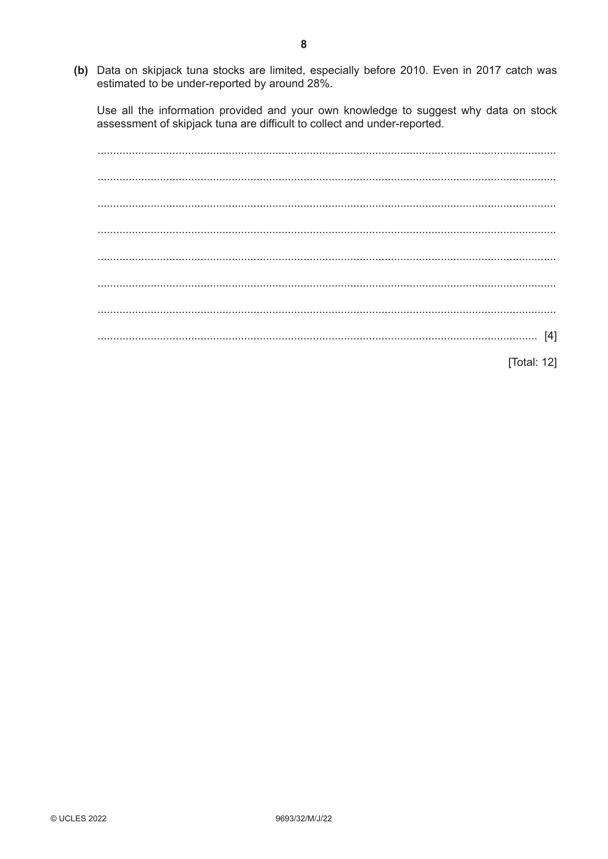 Cambridge A Level Marine Science 9693 2022 May/June Paper 3 · Variant 2 question paper, page 8 of 16