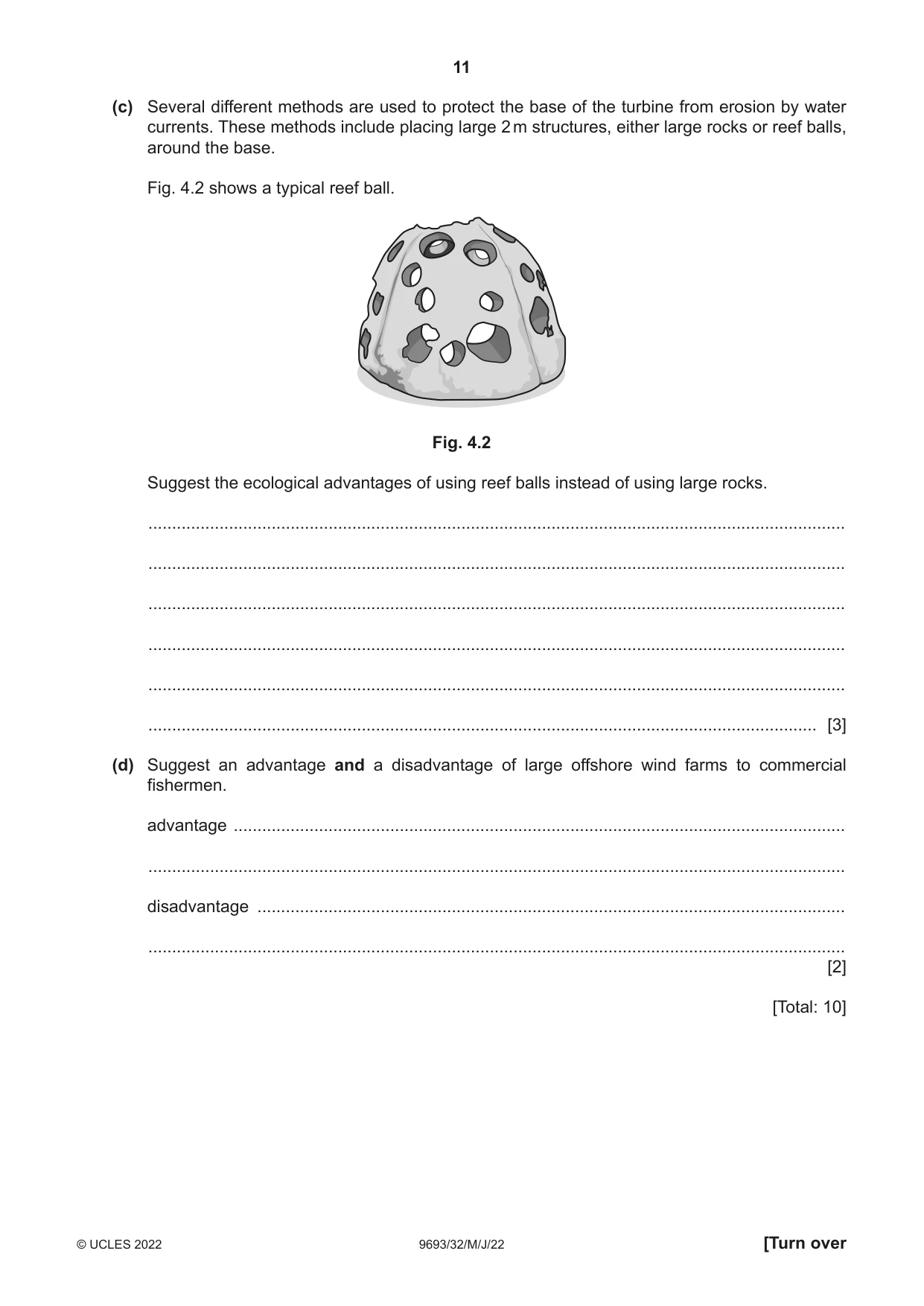 Cambridge A Level Marine Science 9693 2022 May/June Paper 3 · Variant 2 question paper, page 11 of 16