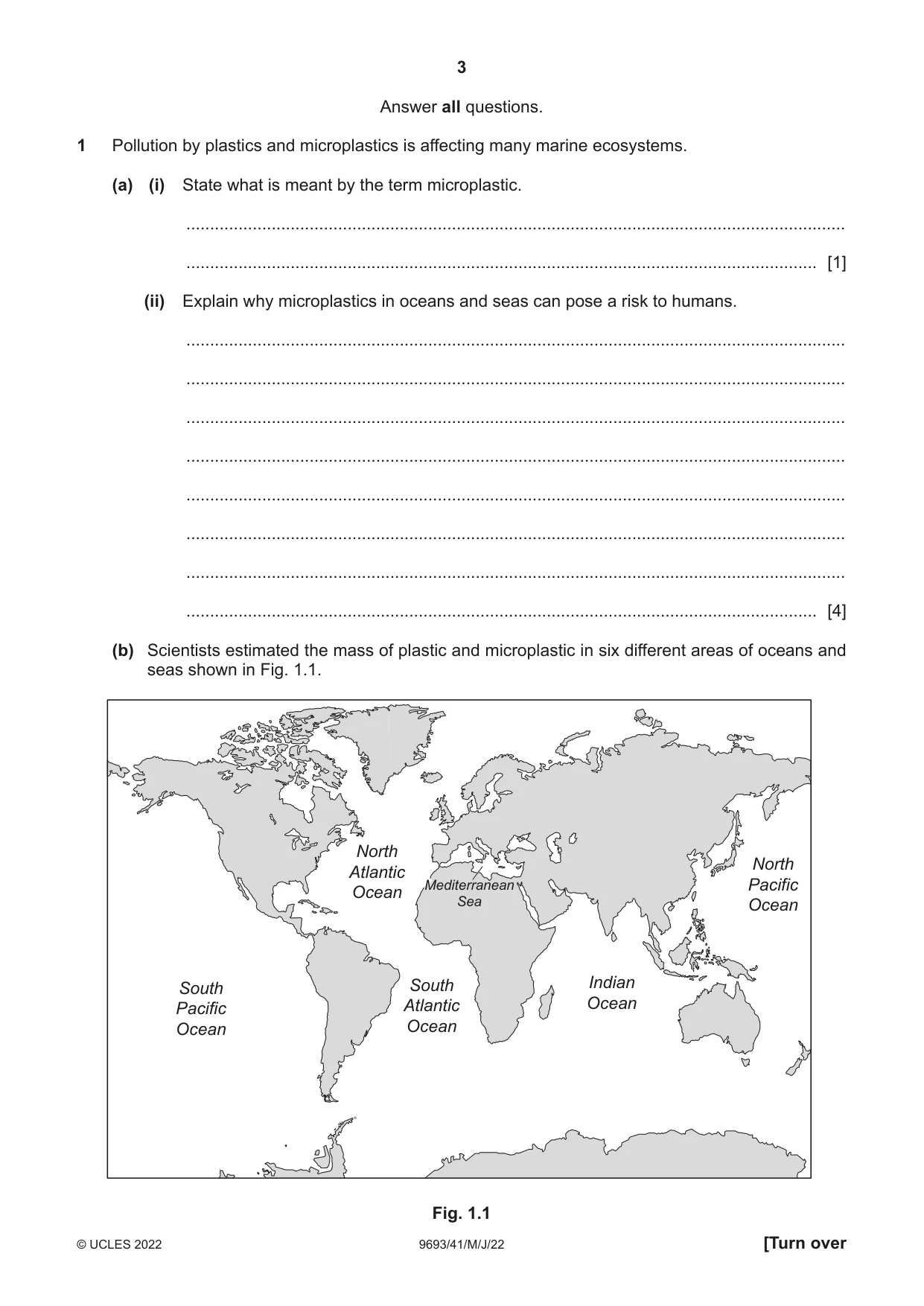Cambridge A Level Marine Science 9693 2022 May/June Paper 4 · Variant 1 question paper, page 3 of 24