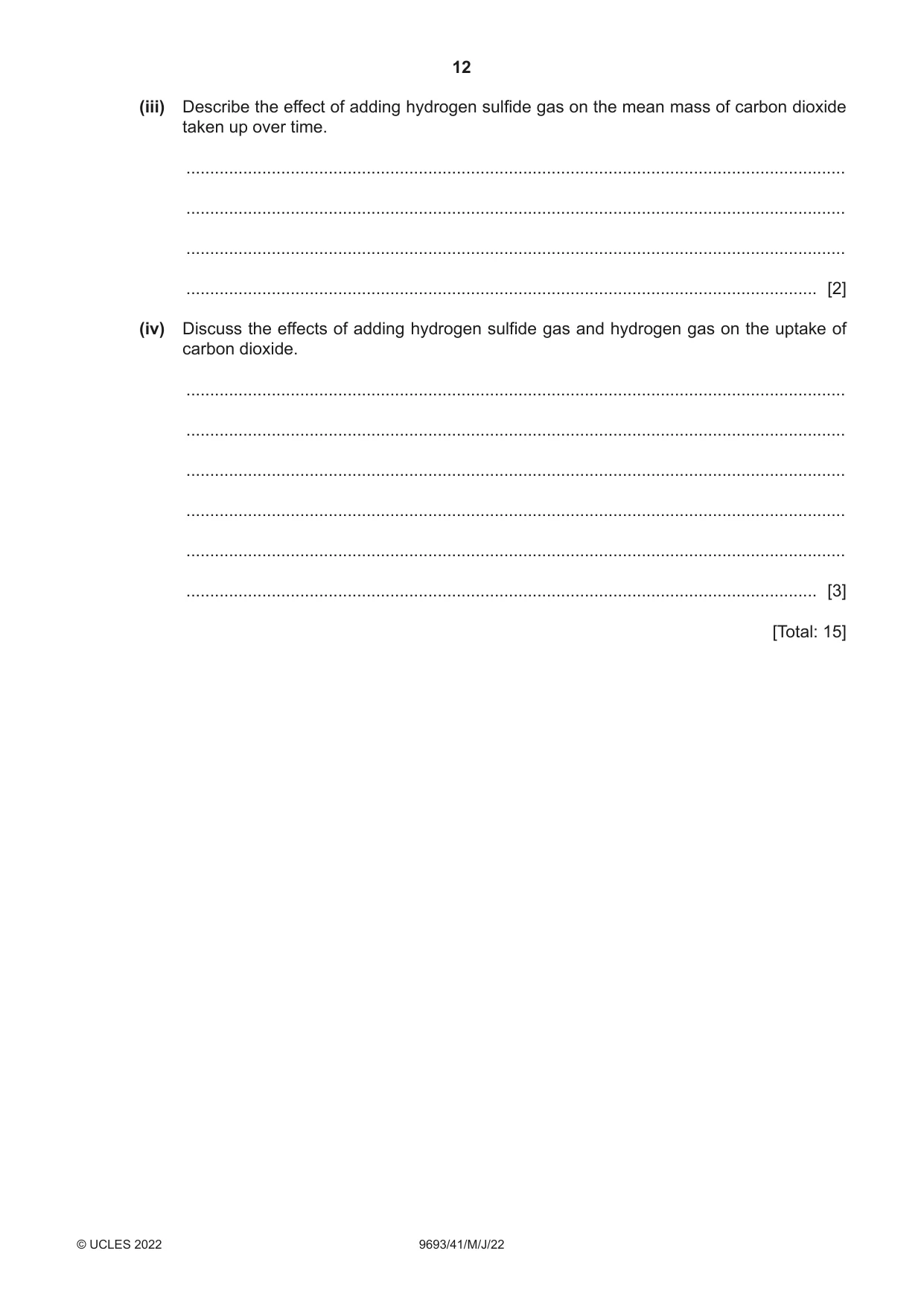 Cambridge A Level Marine Science 9693 2022 May/June Paper 4 · Variant 1 question paper, page 12 of 24