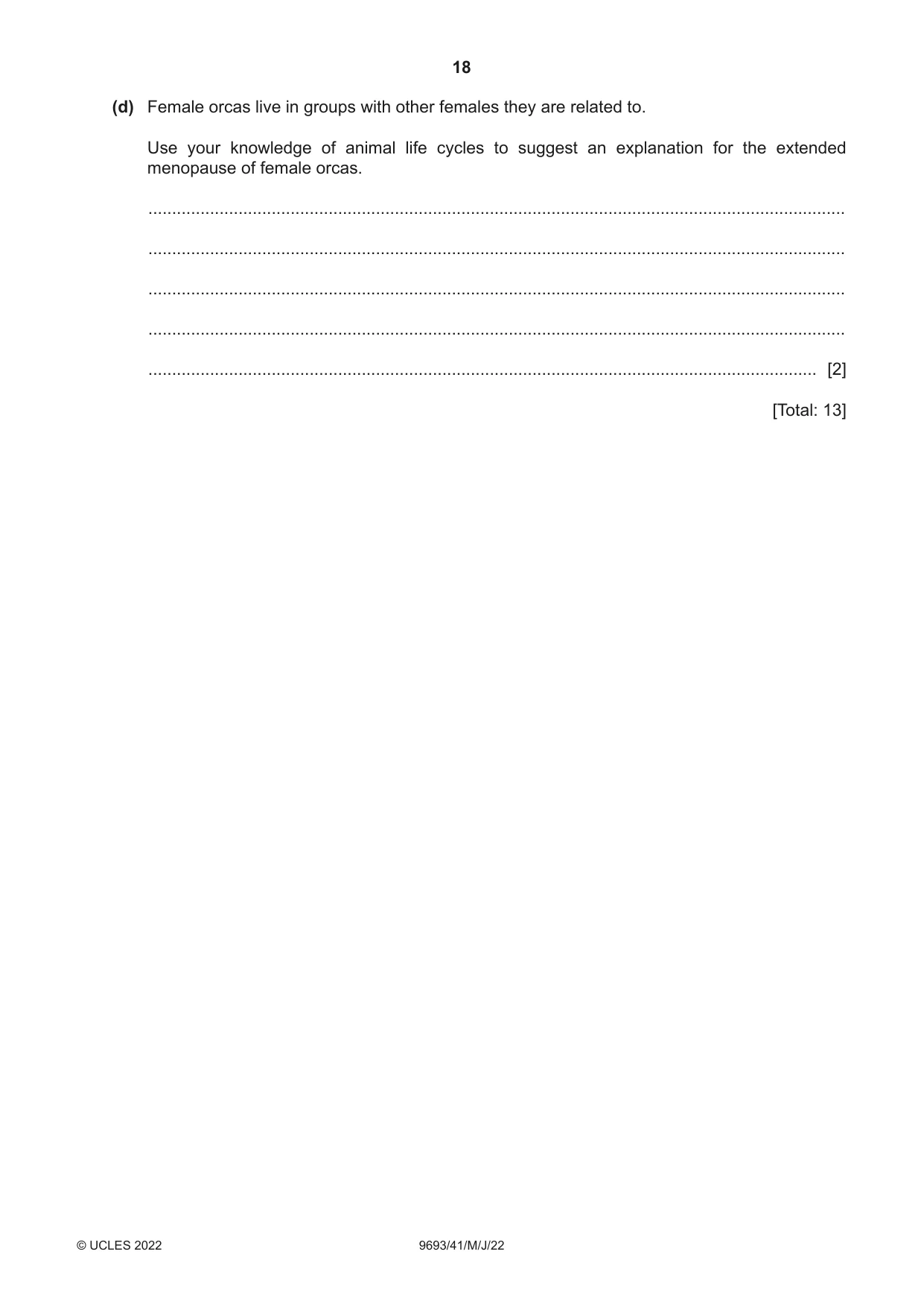 Cambridge A Level Marine Science 9693 2022 May/June Paper 4 · Variant 1 question paper, page 18 of 24