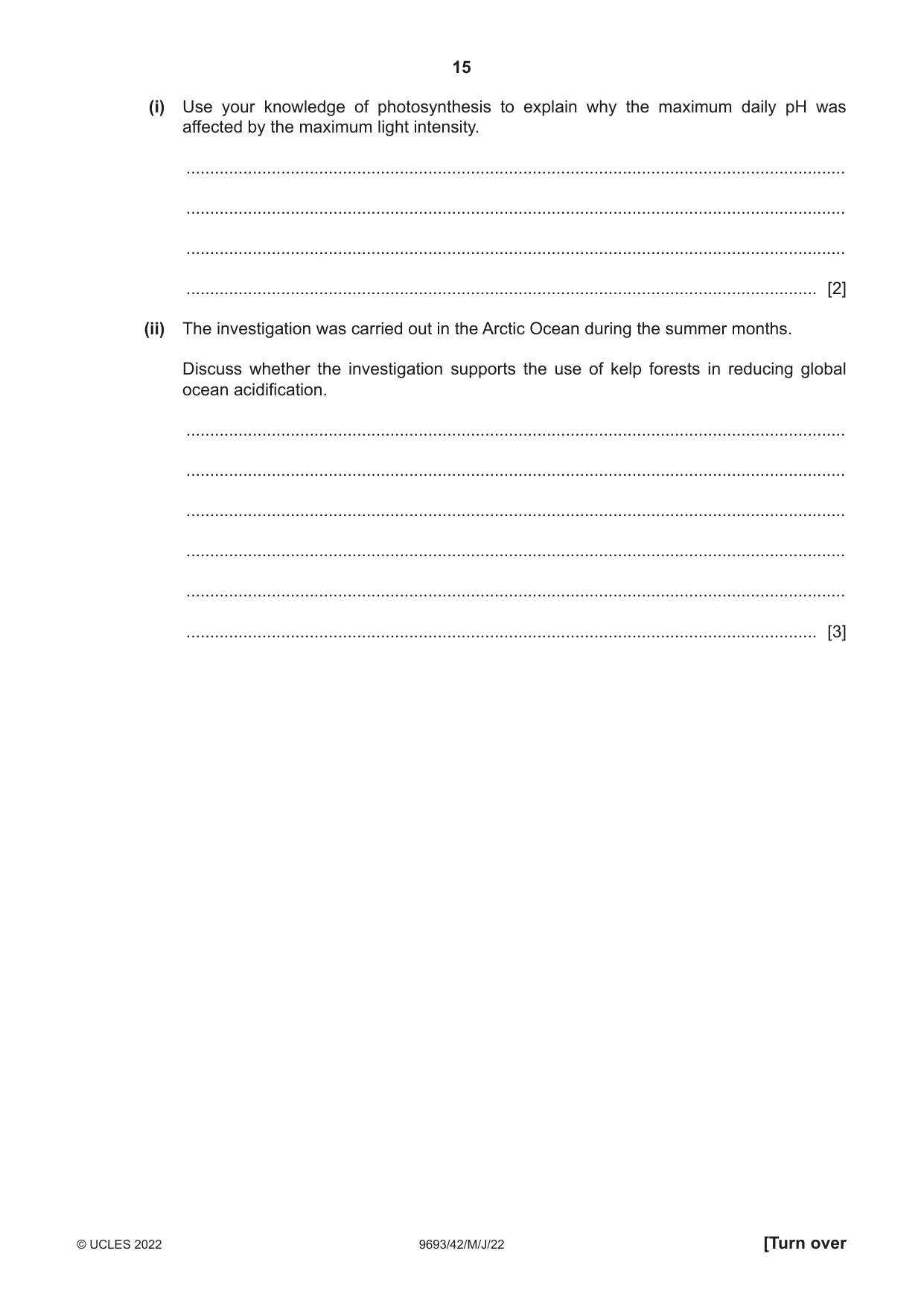 Cambridge A Level Marine Science 9693 2022 May/June Paper 4 · Variant 2 question paper, page 15 of 24