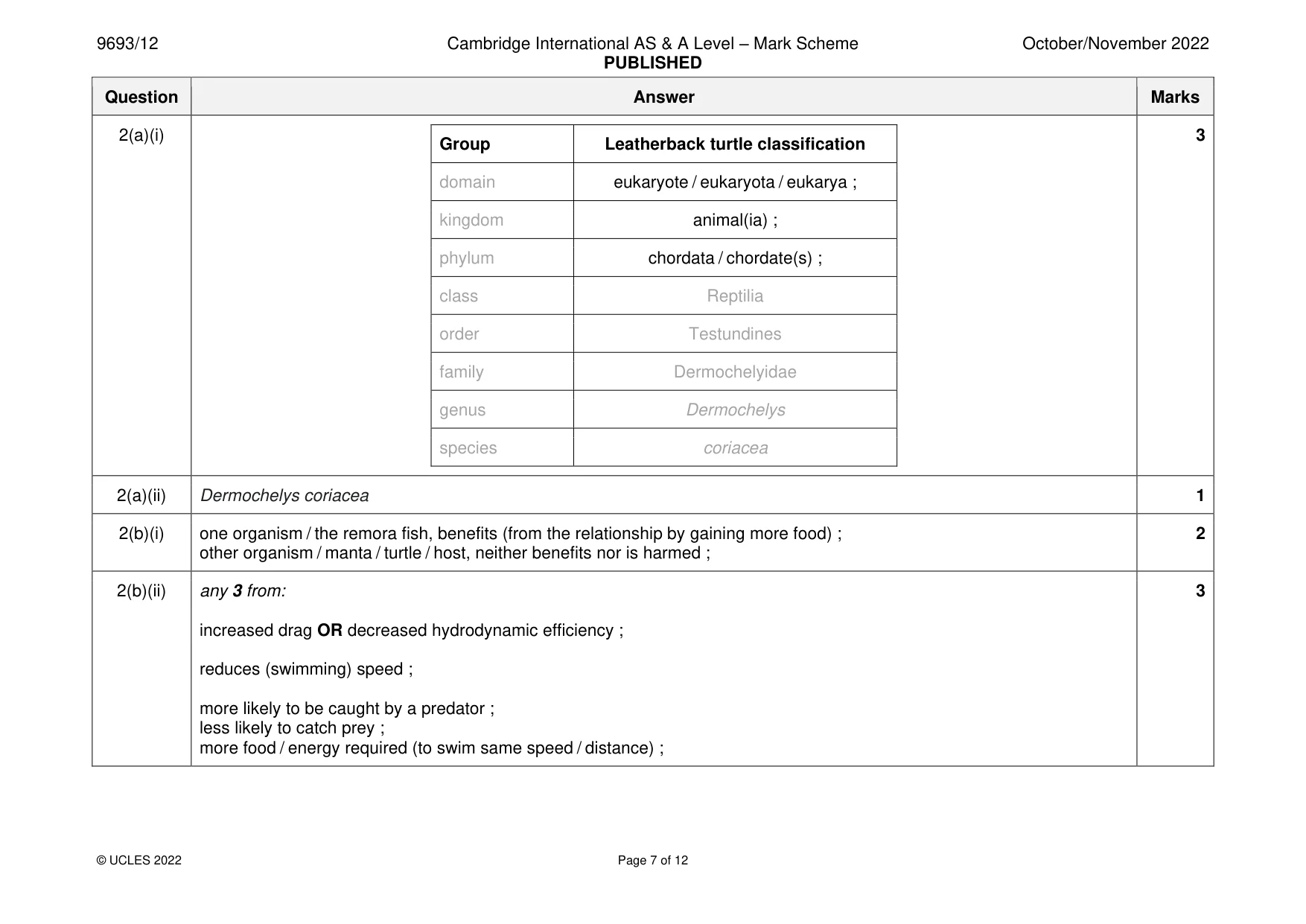 Mark scheme, page 7 of 12