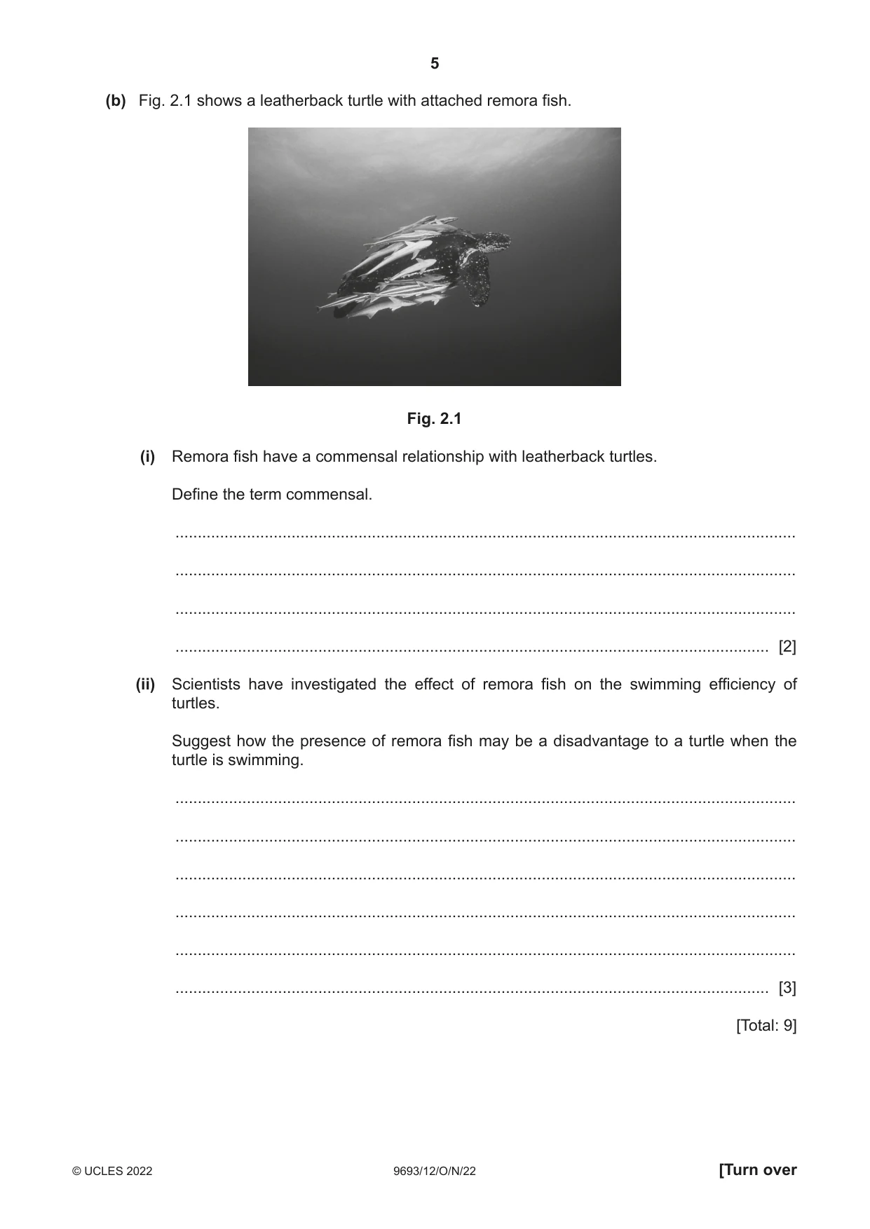 Cambridge A Level Marine Science 9693 2022 Oct/Nov Paper 1 · Variant 2 question paper, page 5 of 12