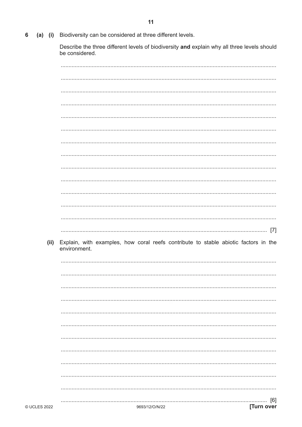 Cambridge A Level Marine Science 9693 2022 Oct/Nov Paper 1 · Variant 2 question paper, page 11 of 12