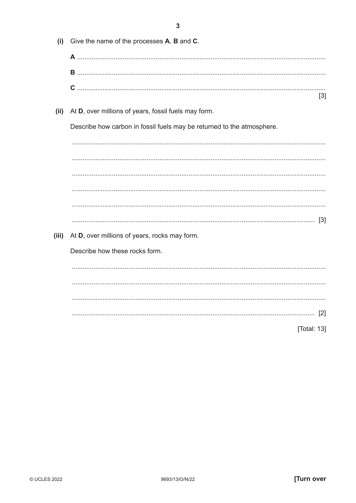 Cambridge A Level Marine Science 9693 2022 Oct/Nov Paper 1 · Variant 3 question paper, page 3 of 12