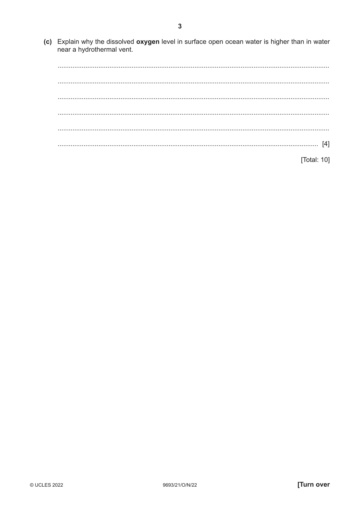 Cambridge A Level Marine Science 9693 2022 Oct/Nov Paper 2 · Variant 1 question paper, page 3 of 16