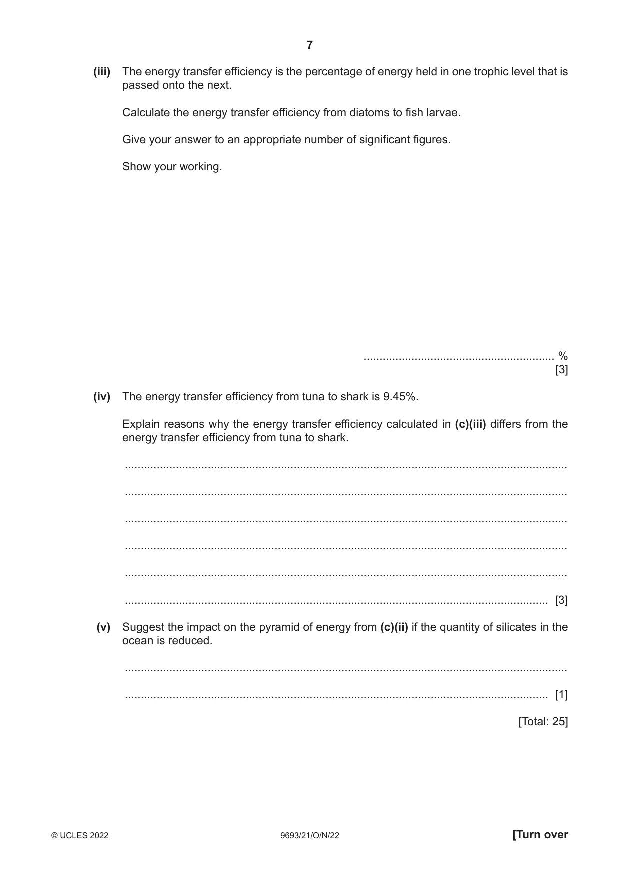 Cambridge A Level Marine Science 9693 2022 Oct/Nov Paper 2 · Variant 1 question paper, page 7 of 16