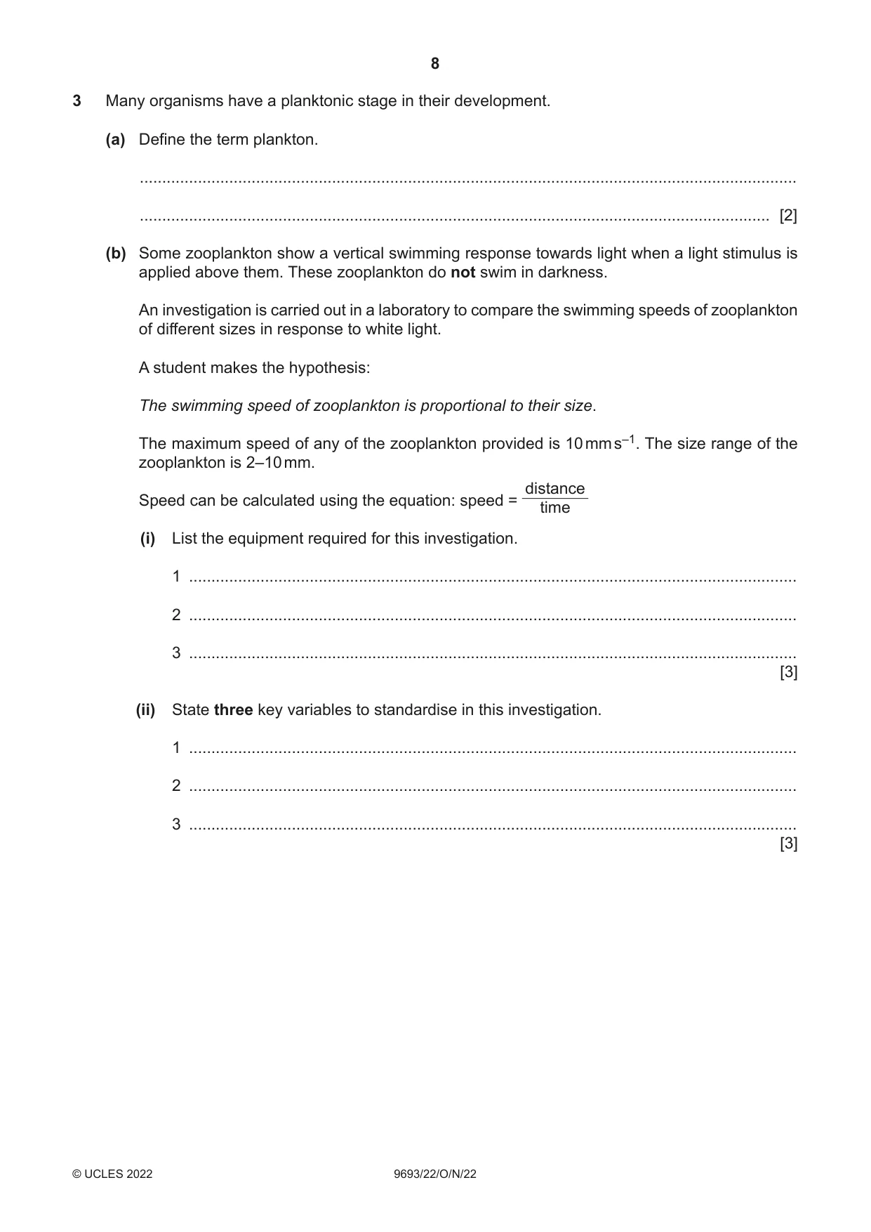 Cambridge A Level Marine Science 9693 2022 Oct/Nov Paper 2 · Variant 2 question paper, page 8 of 16