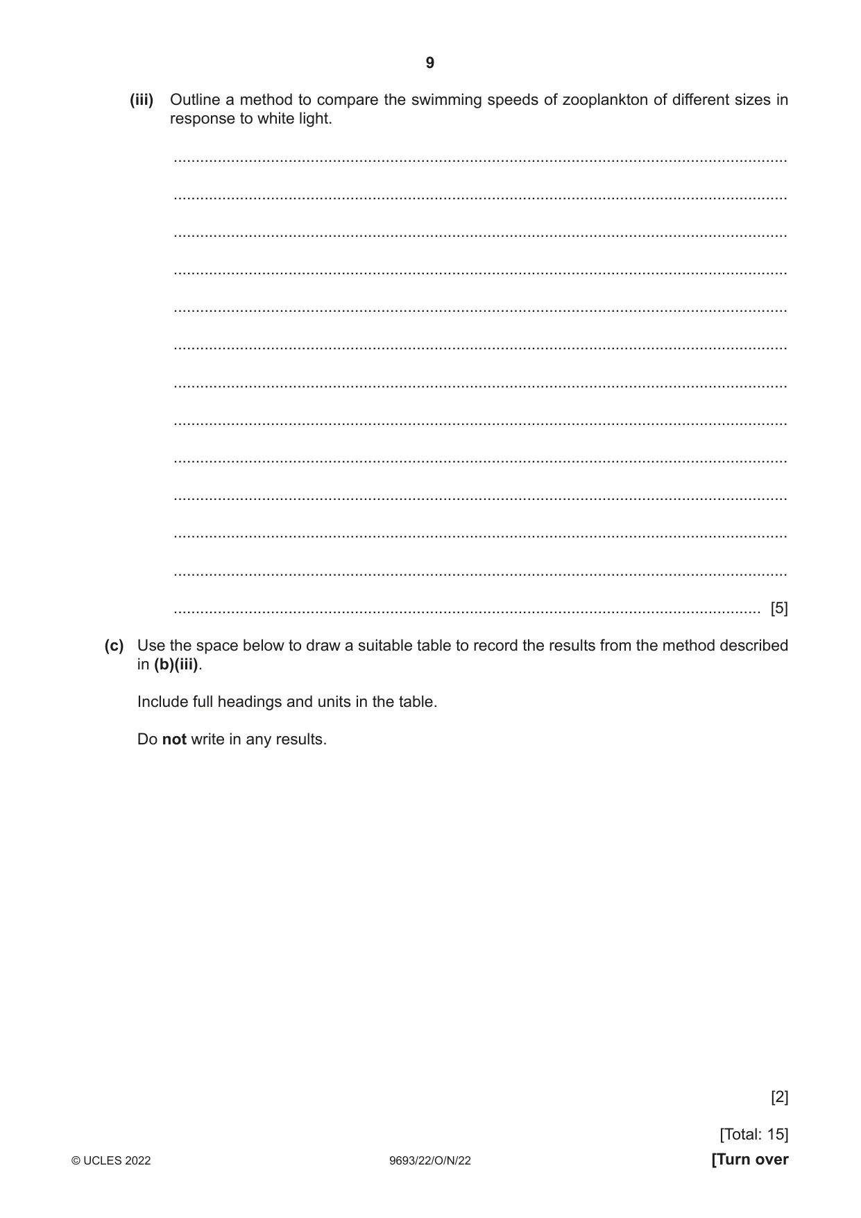 Cambridge A Level Marine Science 9693 2022 Oct/Nov Paper 2 · Variant 2 question paper, page 9 of 16