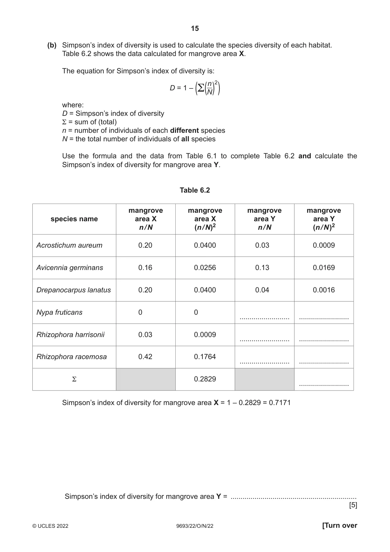 Cambridge A Level Marine Science 9693 2022 Oct/Nov Paper 2 · Variant 2 question paper, page 15 of 16