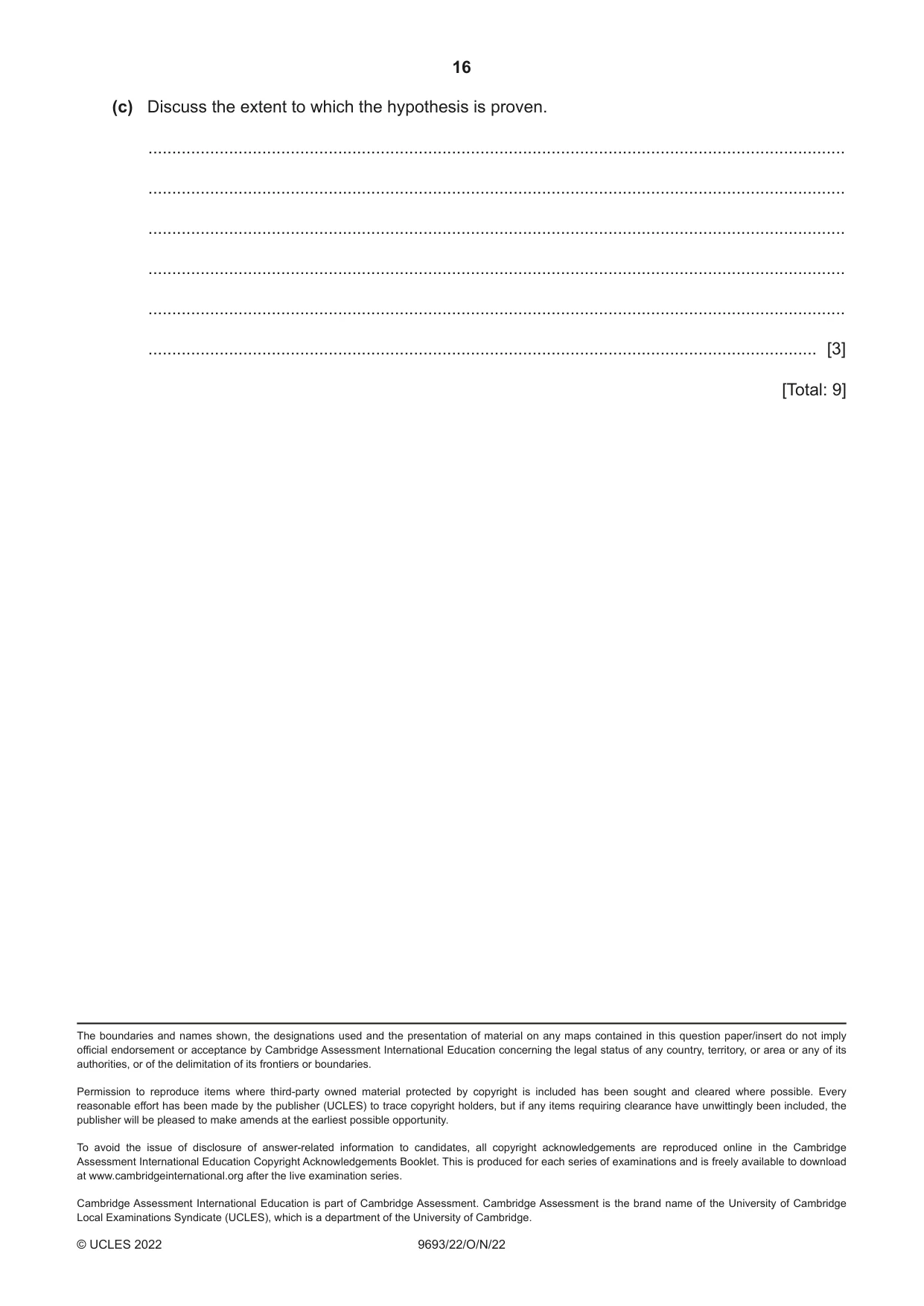 Cambridge A Level Marine Science 9693 2022 Oct/Nov Paper 2 · Variant 2 question paper, page 16 of 16