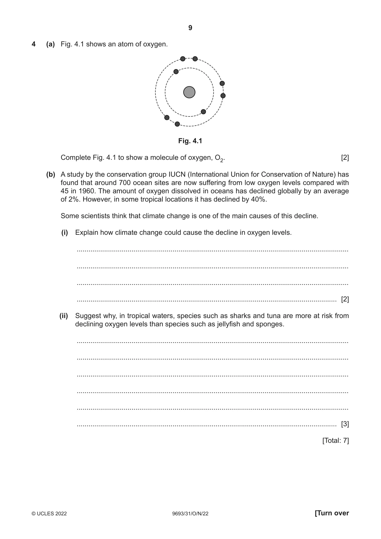 Cambridge A Level Marine Science 9693 2022 Oct/Nov Paper 3 · Variant 1 question paper, page 9 of 12