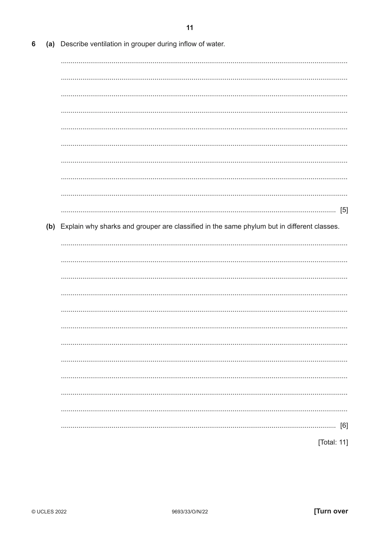 Cambridge A Level Marine Science 9693 2022 Oct/Nov Paper 3 · Variant 3 question paper, page 11 of 12