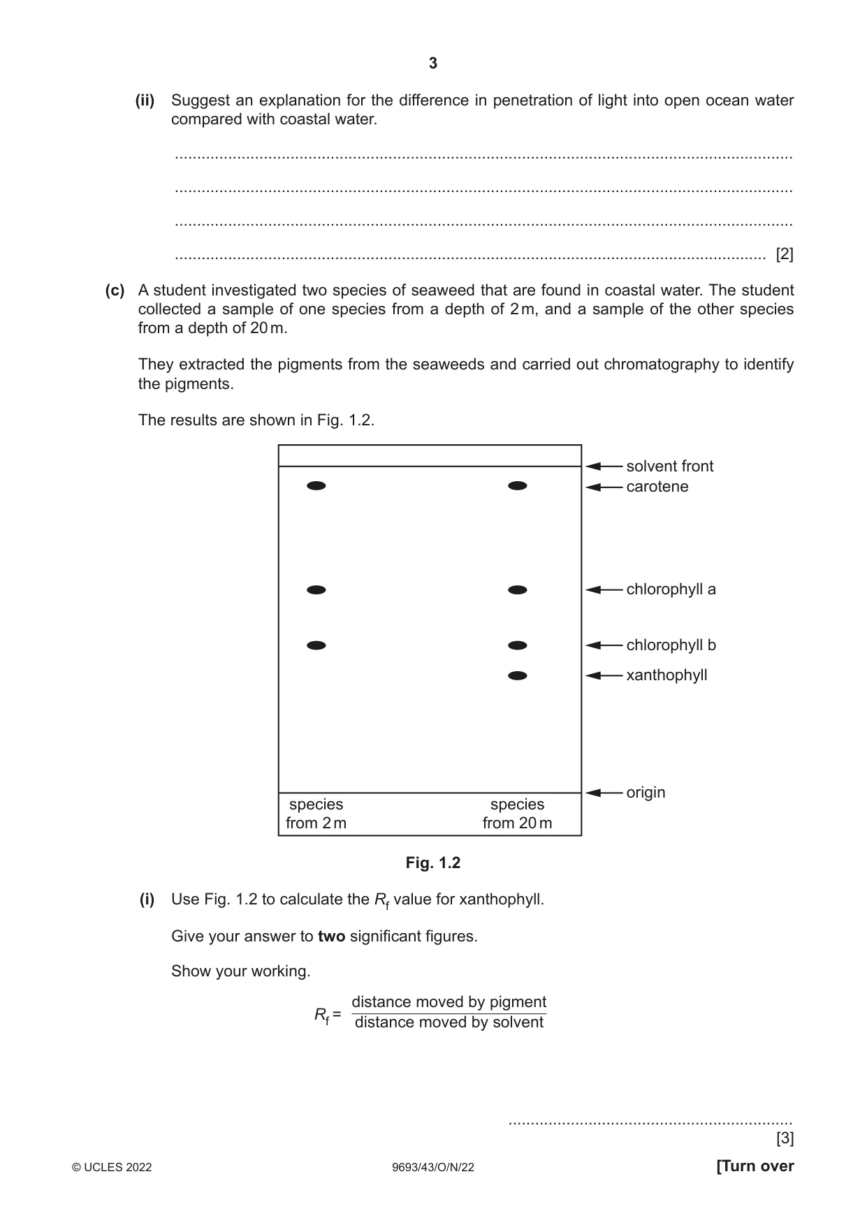 Cambridge A Level Marine Science 9693 2022 Oct/Nov Paper 4 · Variant 3 question paper, page 3 of 20