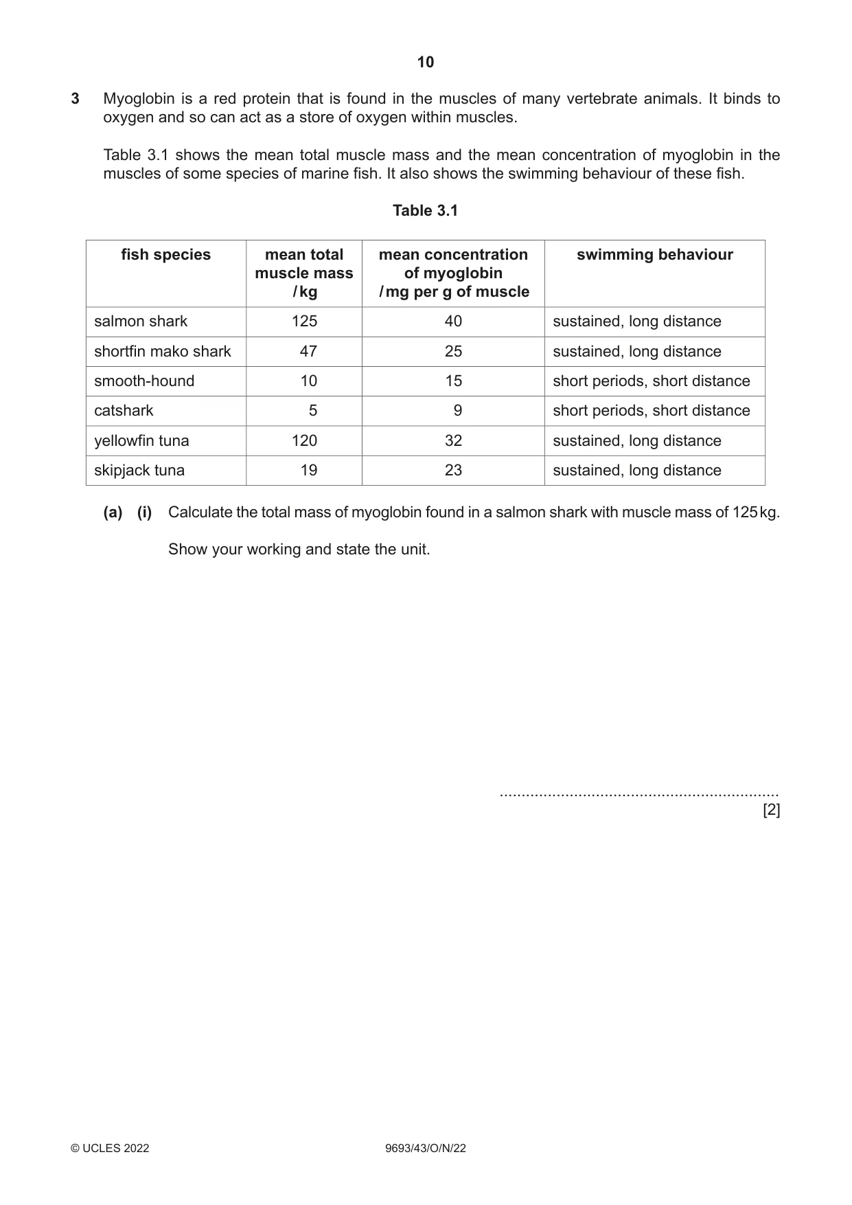 Cambridge A Level Marine Science 9693 2022 Oct/Nov Paper 4 · Variant 3 question paper, page 10 of 20