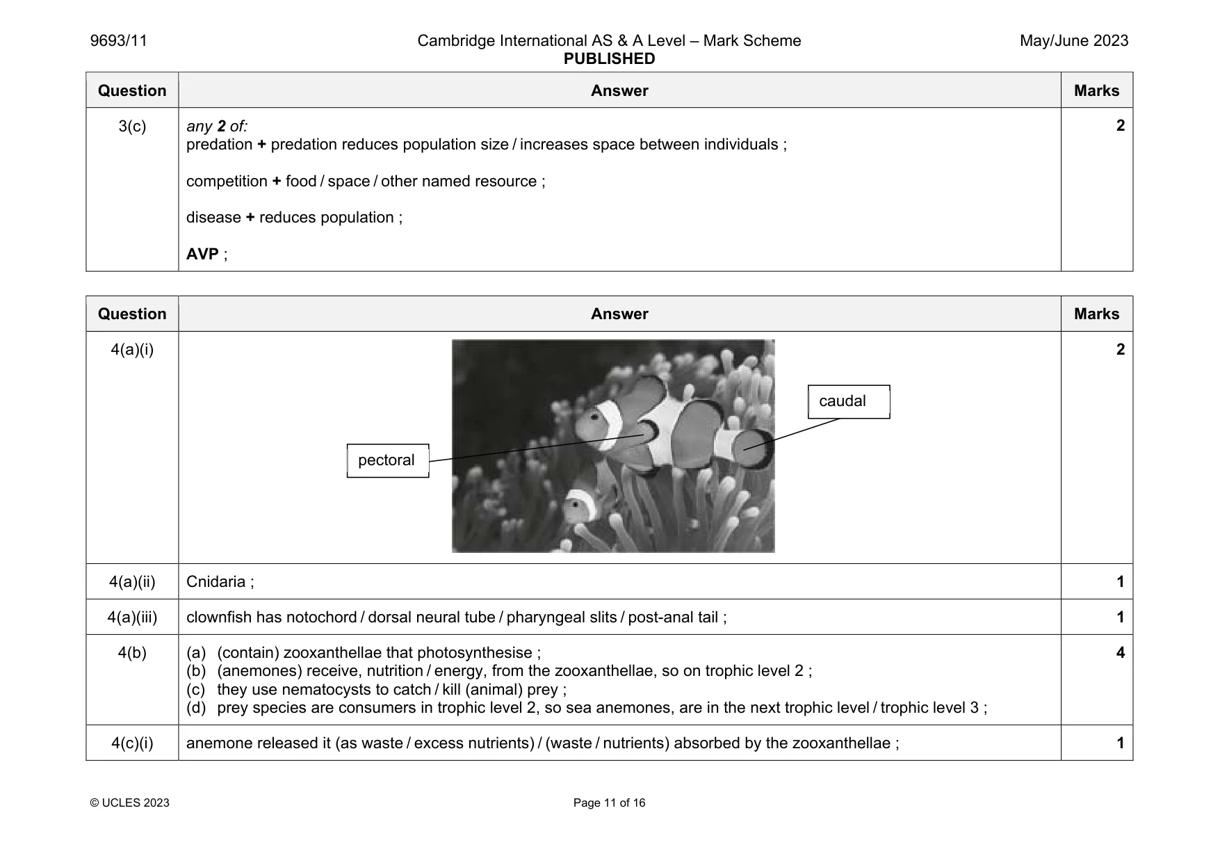 Mark scheme, page 11 of 16
