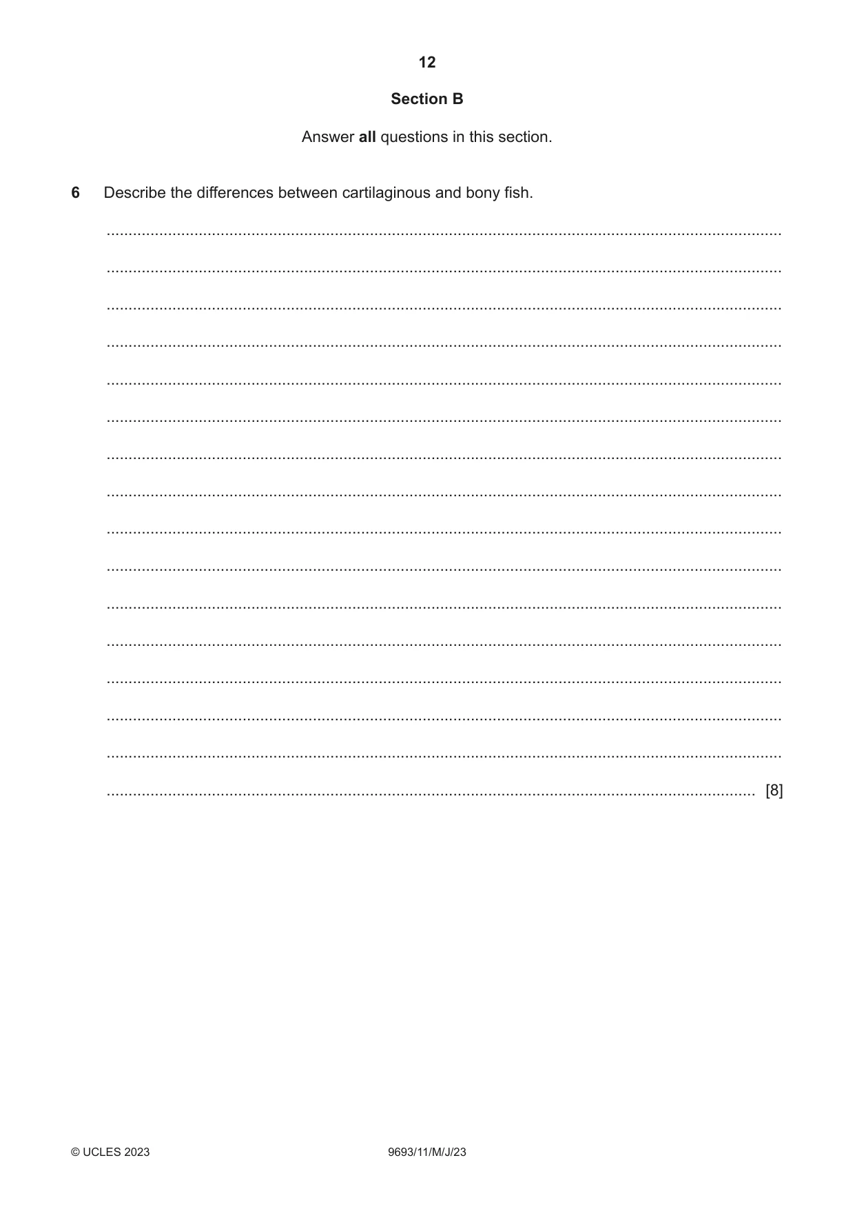 Cambridge A Level Marine Science 9693 2023 May/June Paper 1 · Variant 1 question paper, page 12 of 16