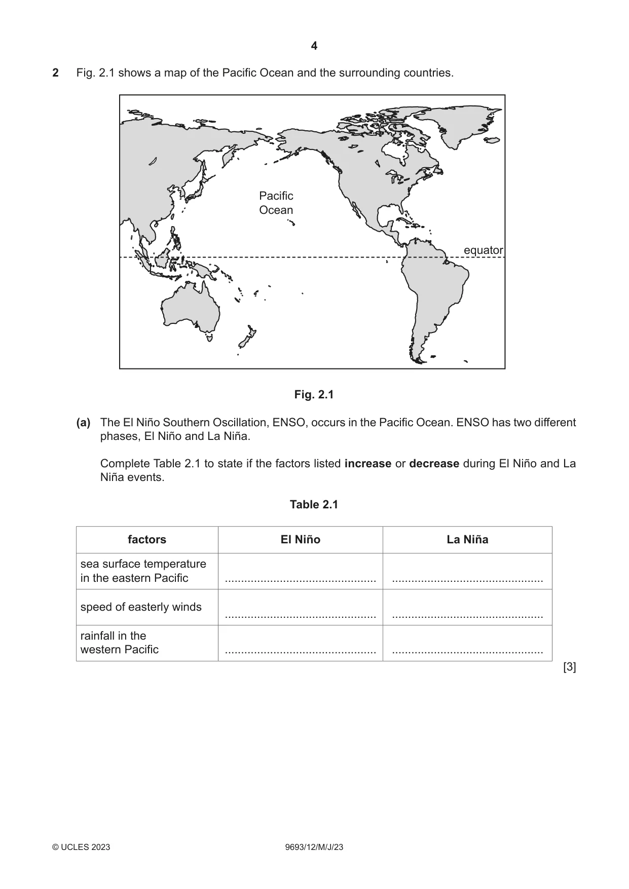 Cambridge A Level Marine Science 9693 2023 May/June Paper 1 · Variant 2 question paper, page 4 of 16