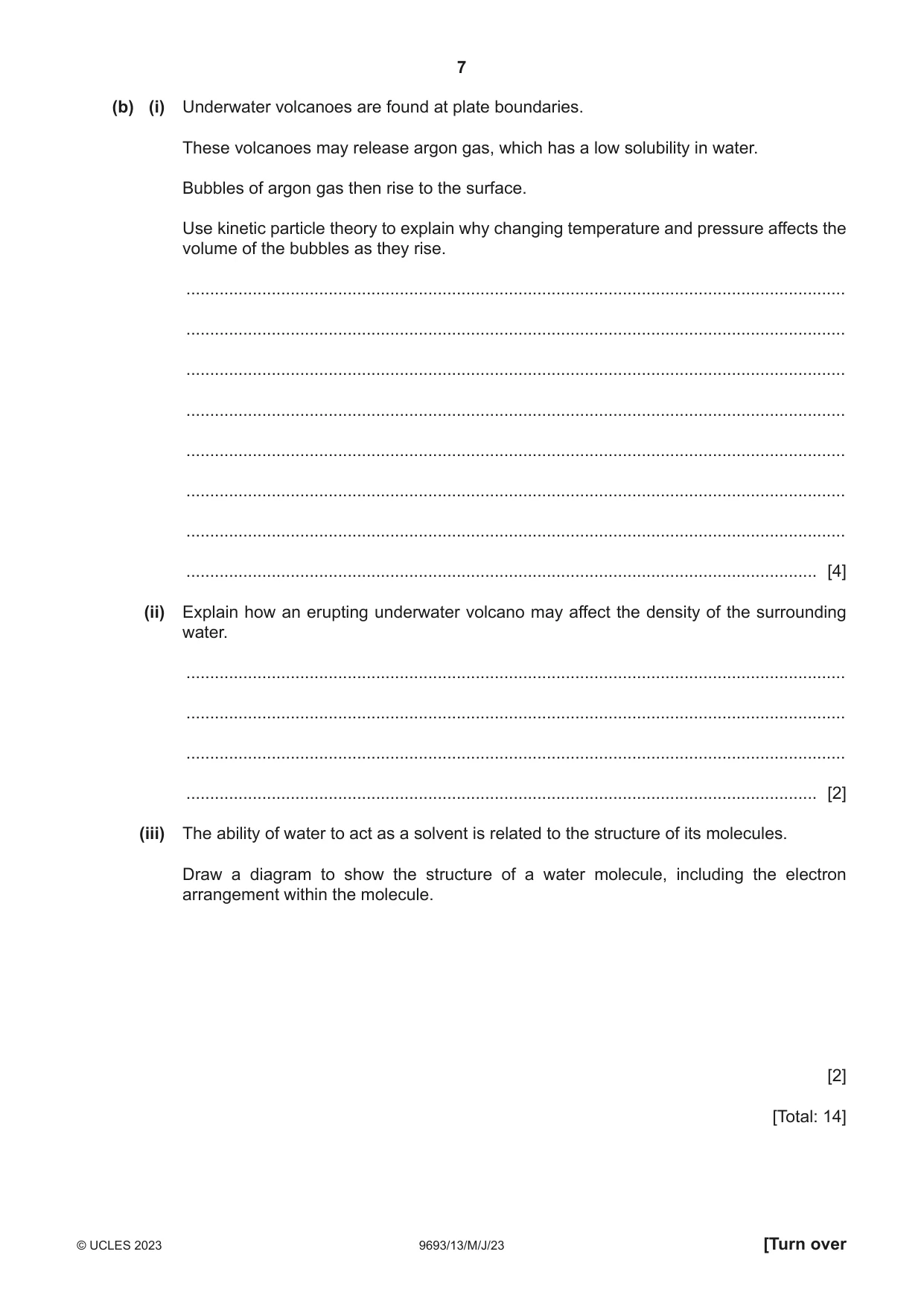 Cambridge A Level Marine Science 9693 2023 May/June Paper 1 · Variant 3 question paper, page 7 of 16
