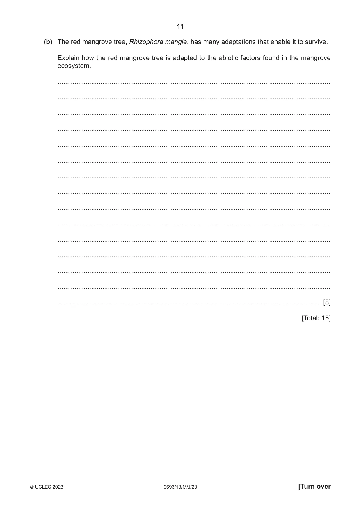 Cambridge A Level Marine Science 9693 2023 May/June Paper 1 · Variant 3 question paper, page 11 of 16