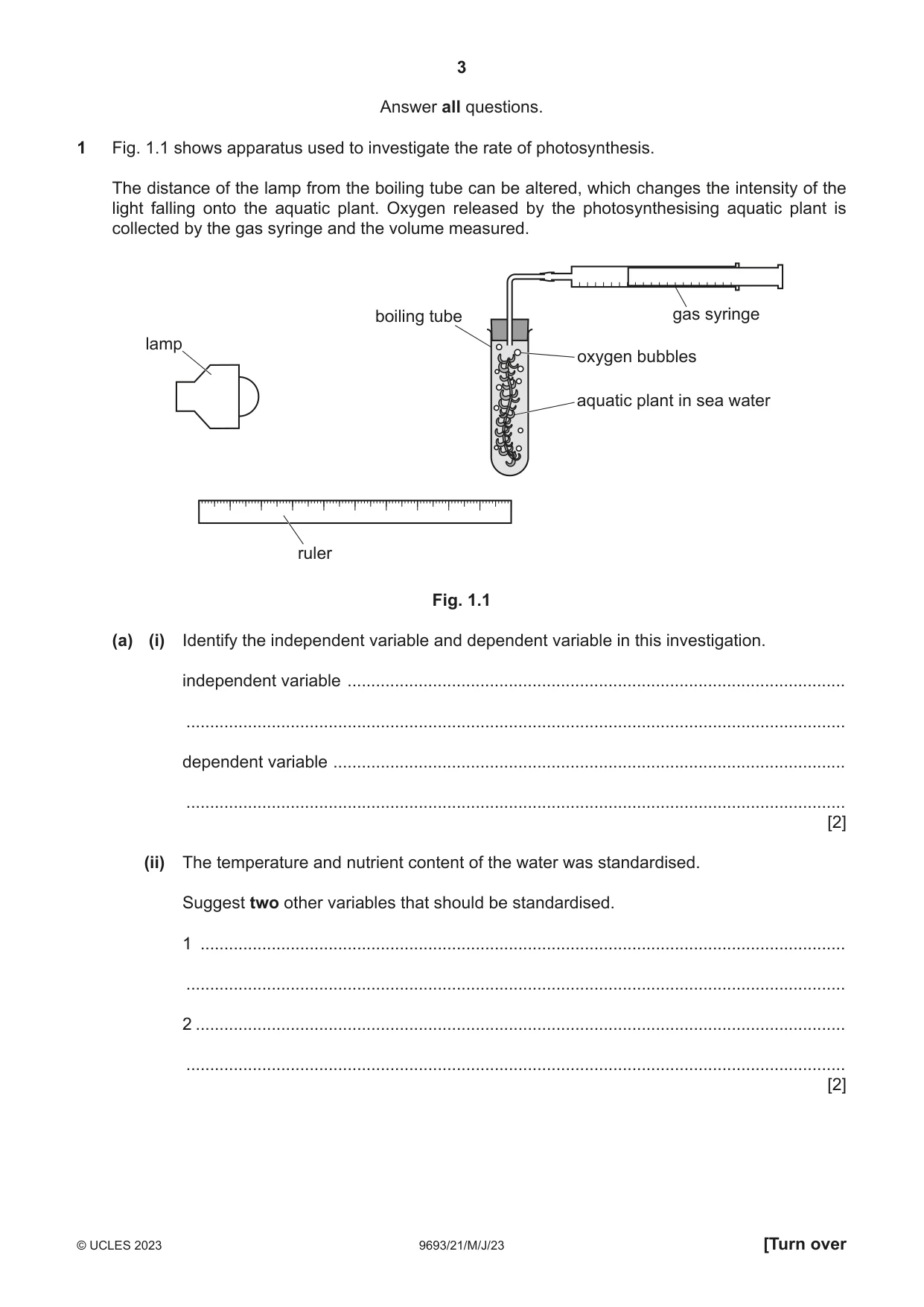 Cambridge A Level Marine Science 9693 2023 May/June Paper 2 · Variant 1 question paper, page 3 of 28