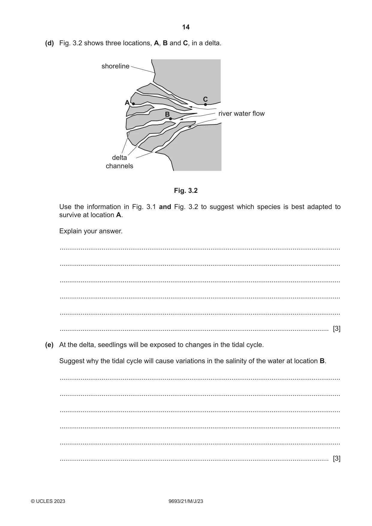 Cambridge A Level Marine Science 9693 2023 May/June Paper 2 · Variant 1 question paper, page 14 of 28