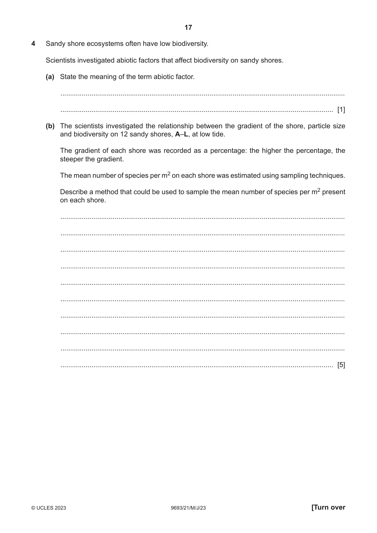 Cambridge A Level Marine Science 9693 2023 May/June Paper 2 · Variant 1 question paper, page 17 of 28