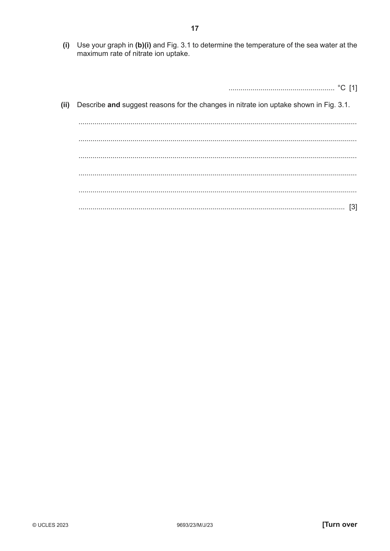 Cambridge A Level Marine Science 9693 2023 May/June Paper 2 · Variant 3 question paper, page 17 of 28
