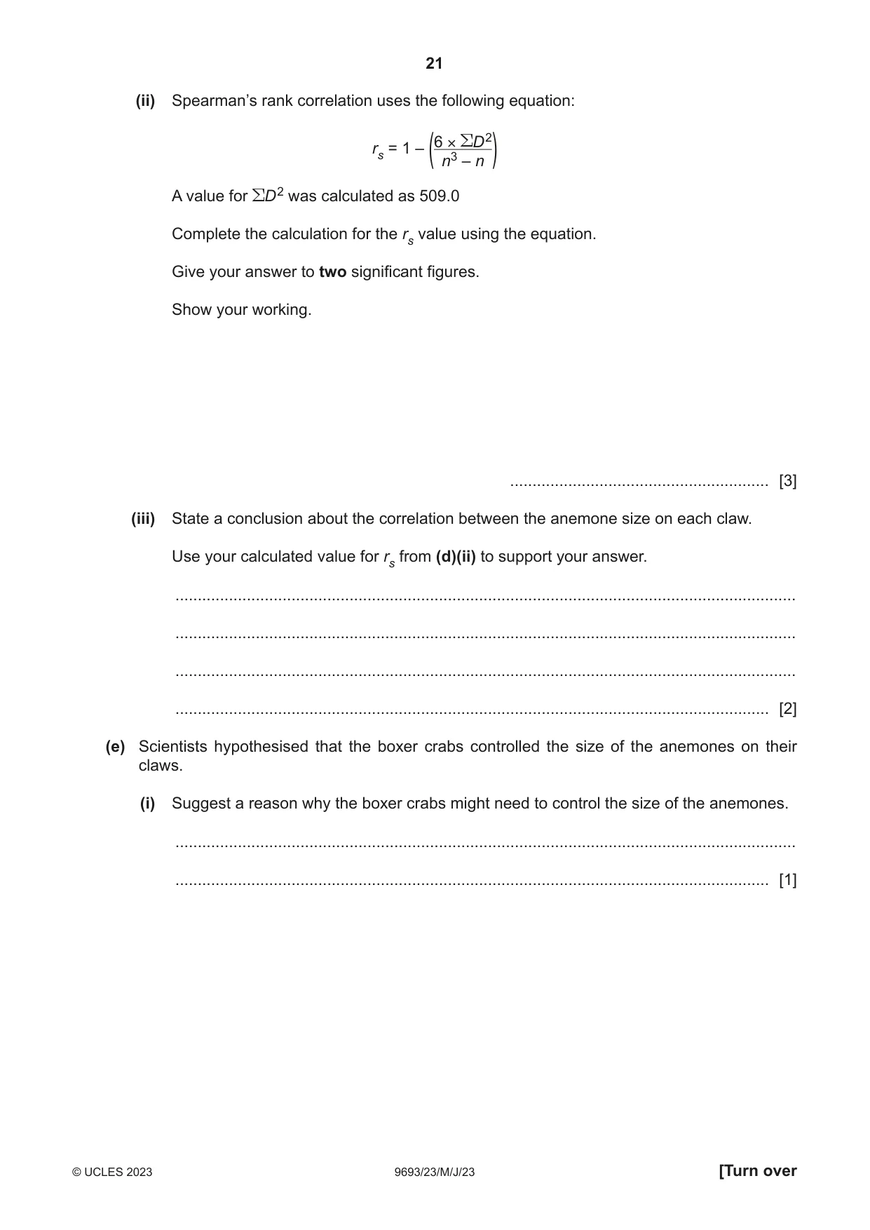 Cambridge A Level Marine Science 9693 2023 May/June Paper 2 · Variant 3 question paper, page 21 of 28