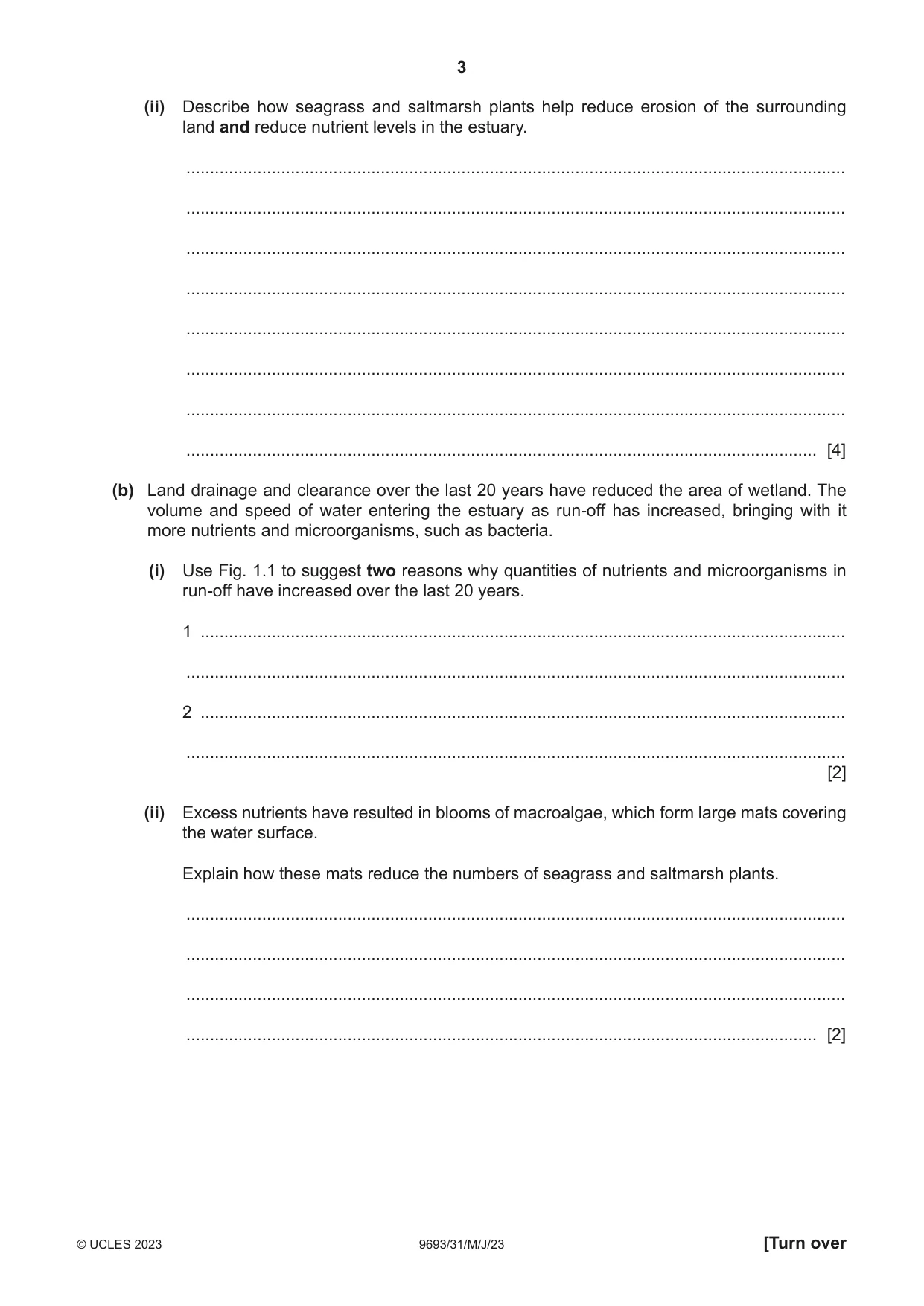 Cambridge A Level Marine Science 9693 2023 May/June Paper 3 · Variant 1 question paper, page 3 of 16