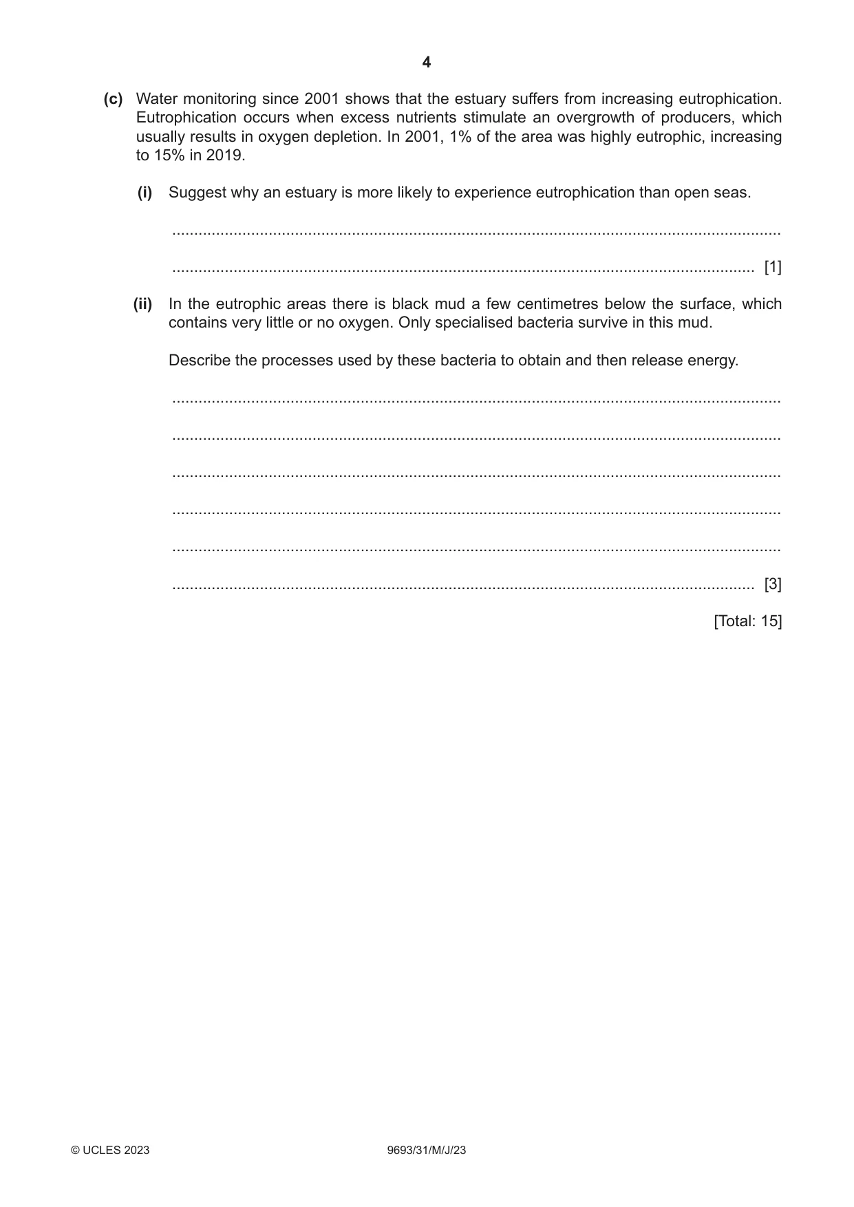 Cambridge A Level Marine Science 9693 2023 May/June Paper 3 · Variant 1 question paper, page 4 of 16